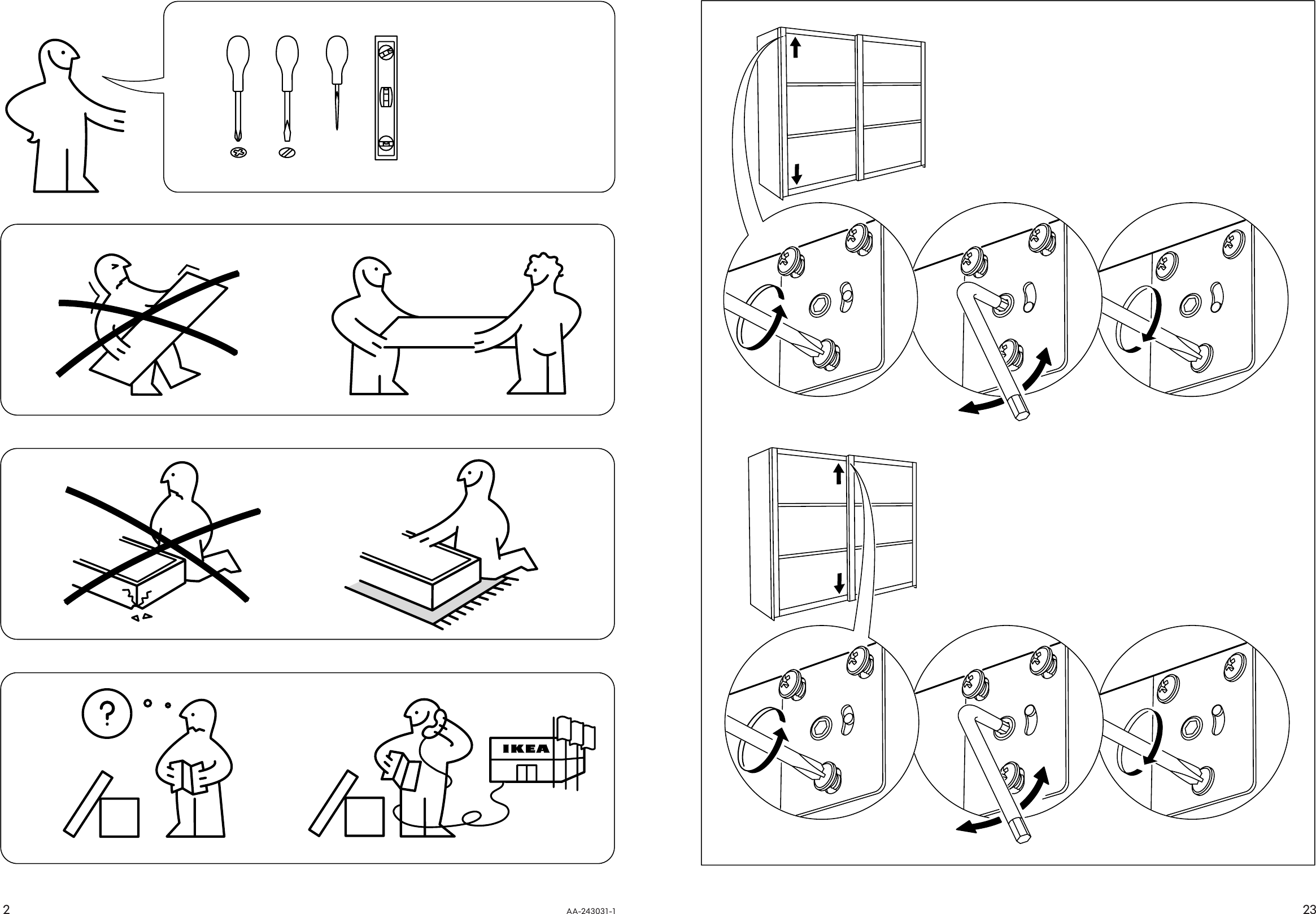 Page 2 of 12 - Ikea Ikea-Pax-Stordal-Sliding-Door-Pair-98X93-Assembly-Instruction