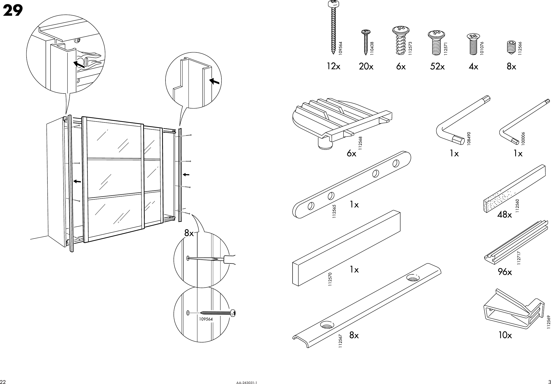 Page 3 of 12 - Ikea Ikea-Pax-Stordal-Sliding-Door-Pair-98X93-Assembly-Instruction