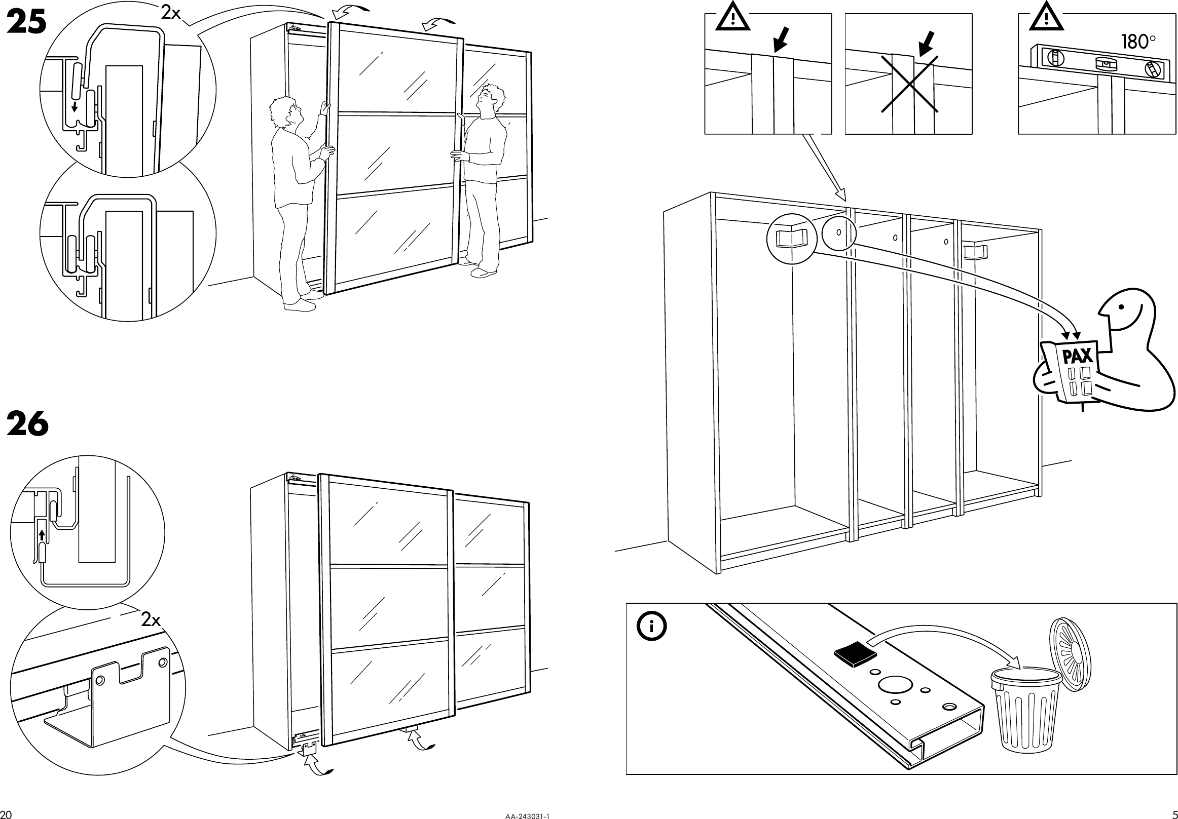 Page 5 of 12 - Ikea Ikea-Pax-Stordal-Sliding-Door-Pair-98X93-Assembly-Instruction