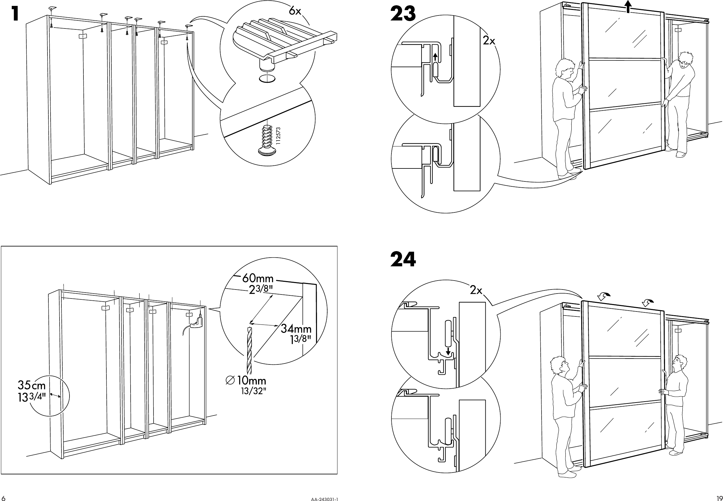 Page 6 of 12 - Ikea Ikea-Pax-Stordal-Sliding-Door-Pair-98X93-Assembly-Instruction