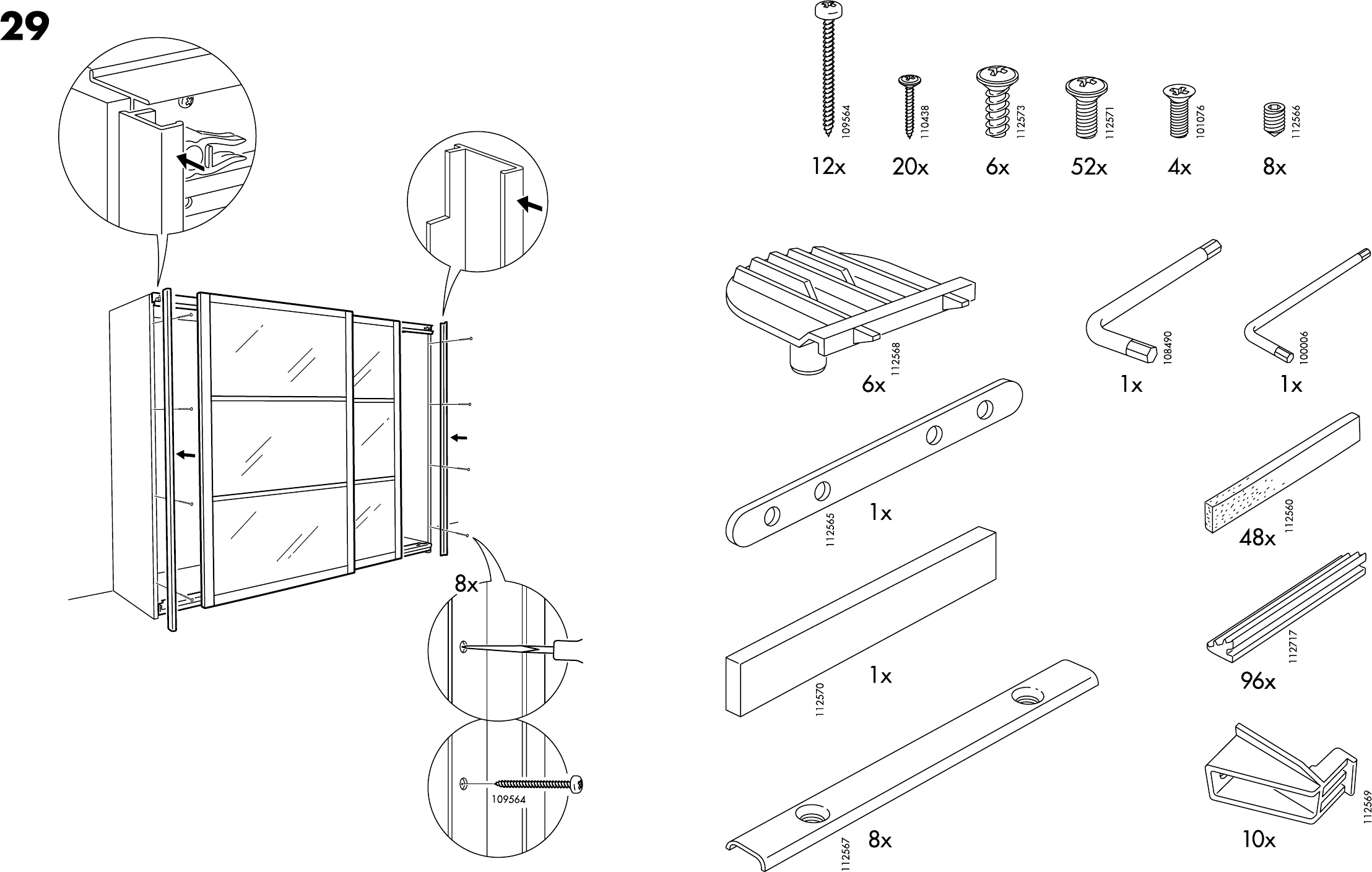 Ikea Pax Stordal Sliding Door Pair 98X93 Assembly Instruction