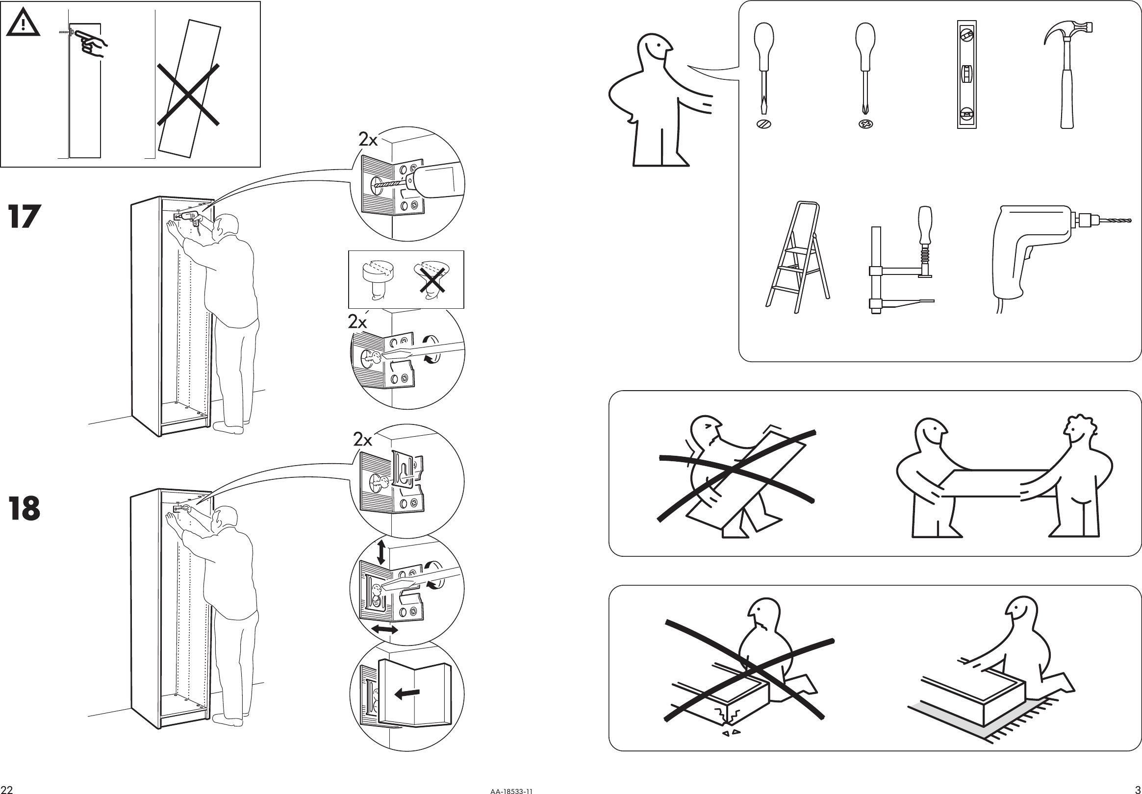 Page 3 of 12 - Ikea Ikea-Pax-Wardrobe-Frame-30X23X79-Assembly-Instruction