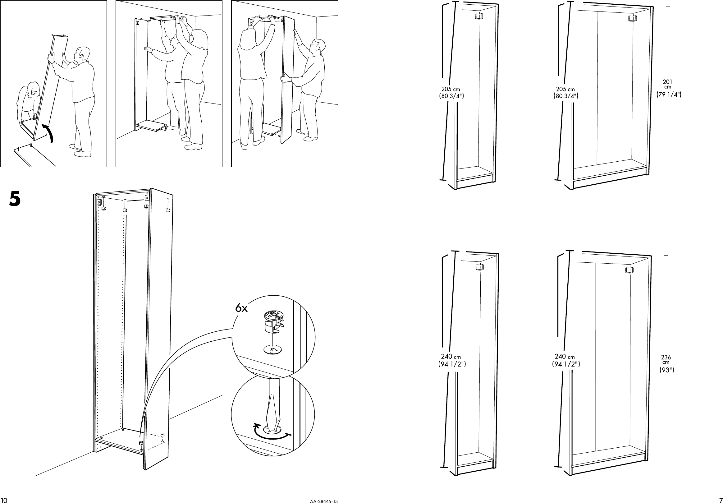 Ikea Pax Wardrobe Frame 39x14x79 Assembly Instruction