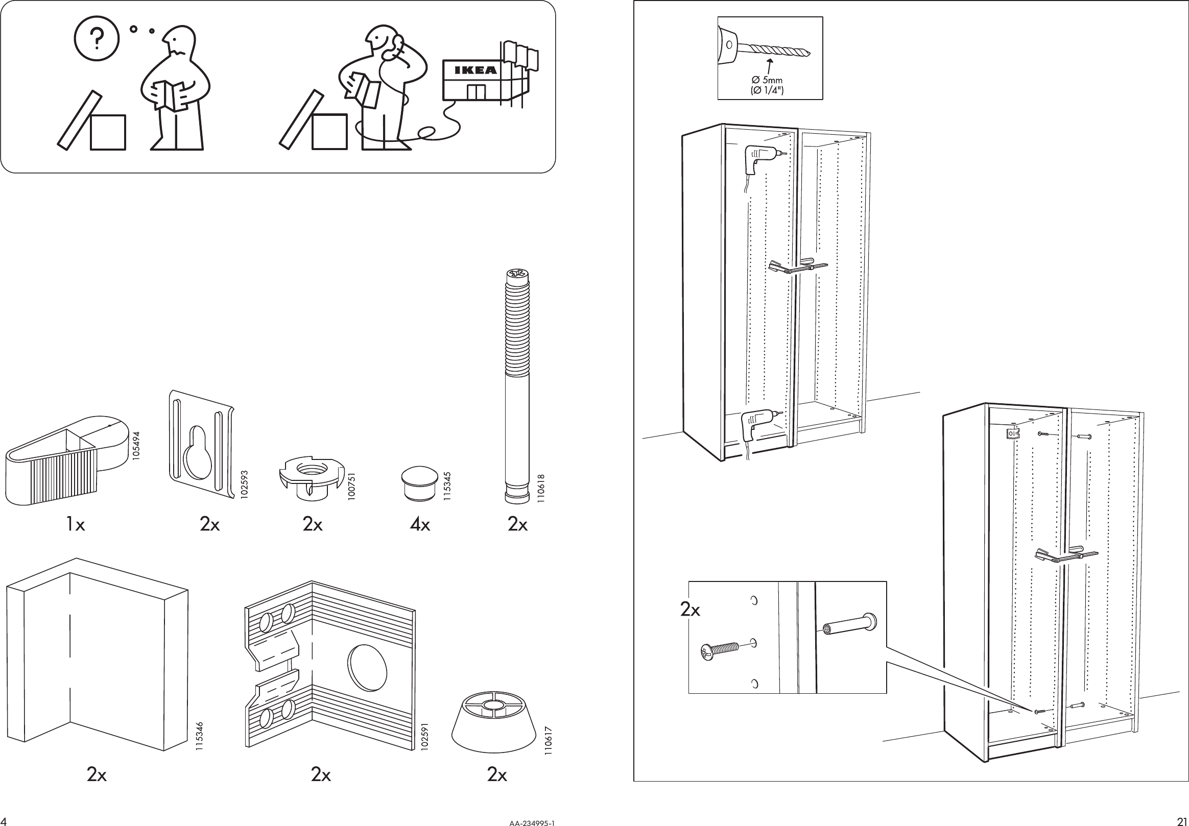 Page 4 of 12 - Ikea Ikea-Pax-Wardrobe-Frame-39X23X93-Assembly-Instruction