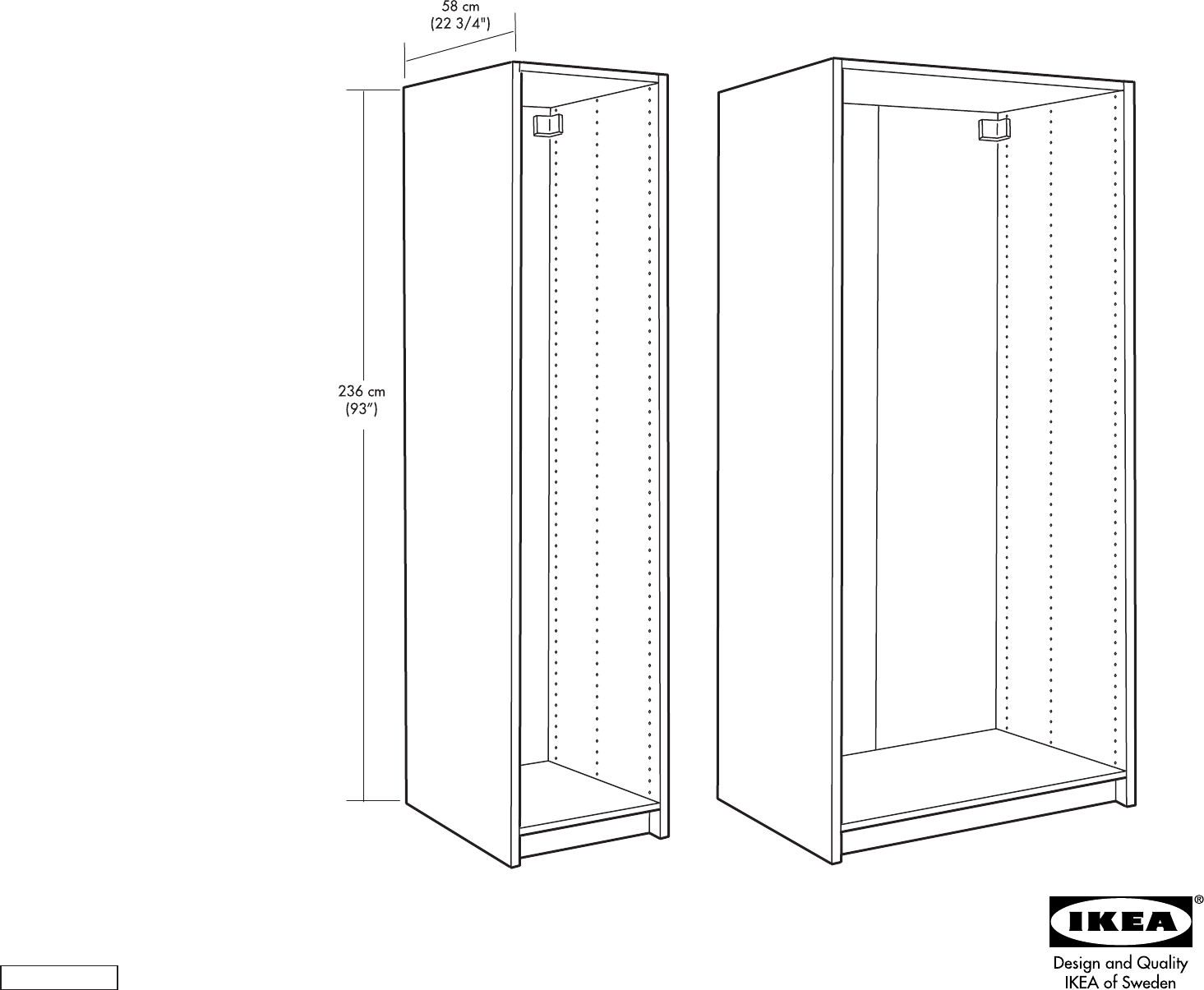 ikea-pax-wardrobe-frame-39x23x93-assembly-instruction