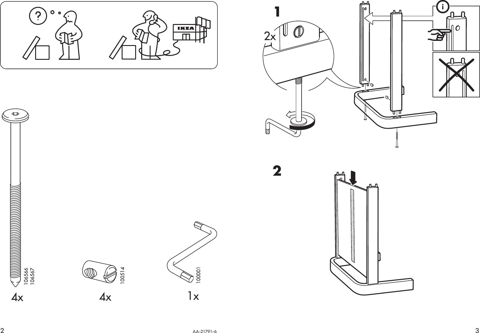 Page 2 of 2 - Ikea Ikea-Poang-Footstool-Frame-Assembly-Instruction