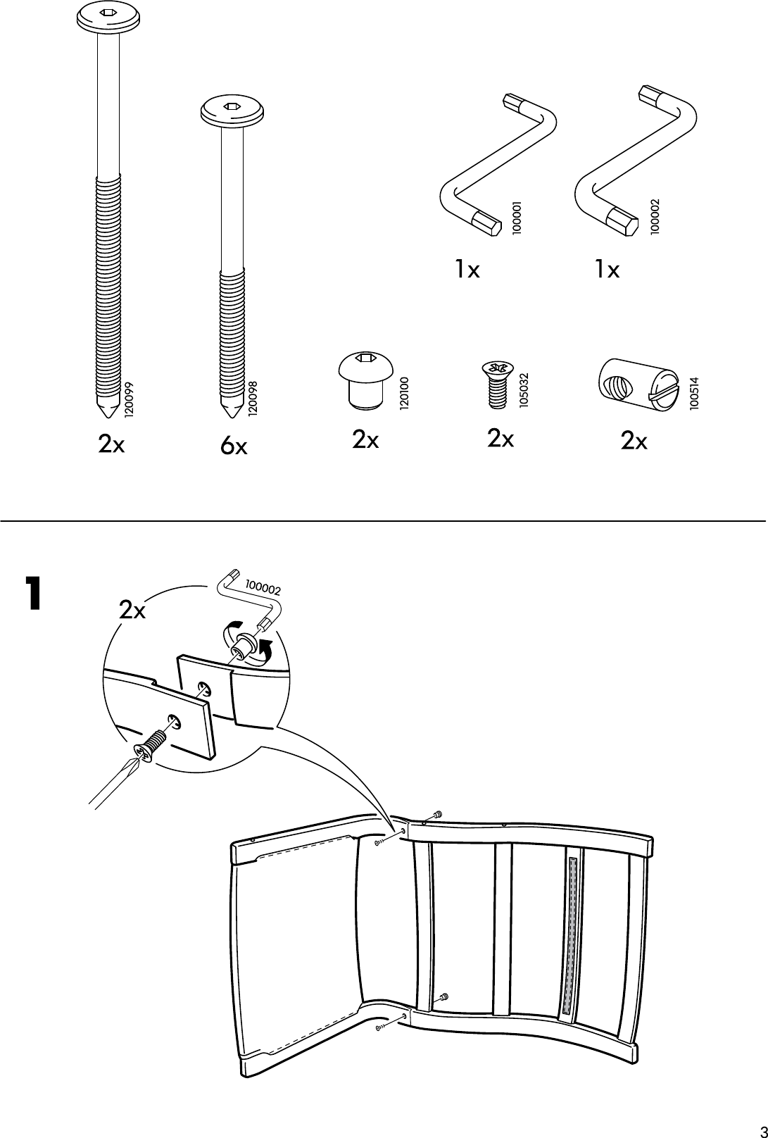Page 3 of 8 - Ikea Ikea-Poang-Rocking-Chair-Frame-Assembly-Instruction