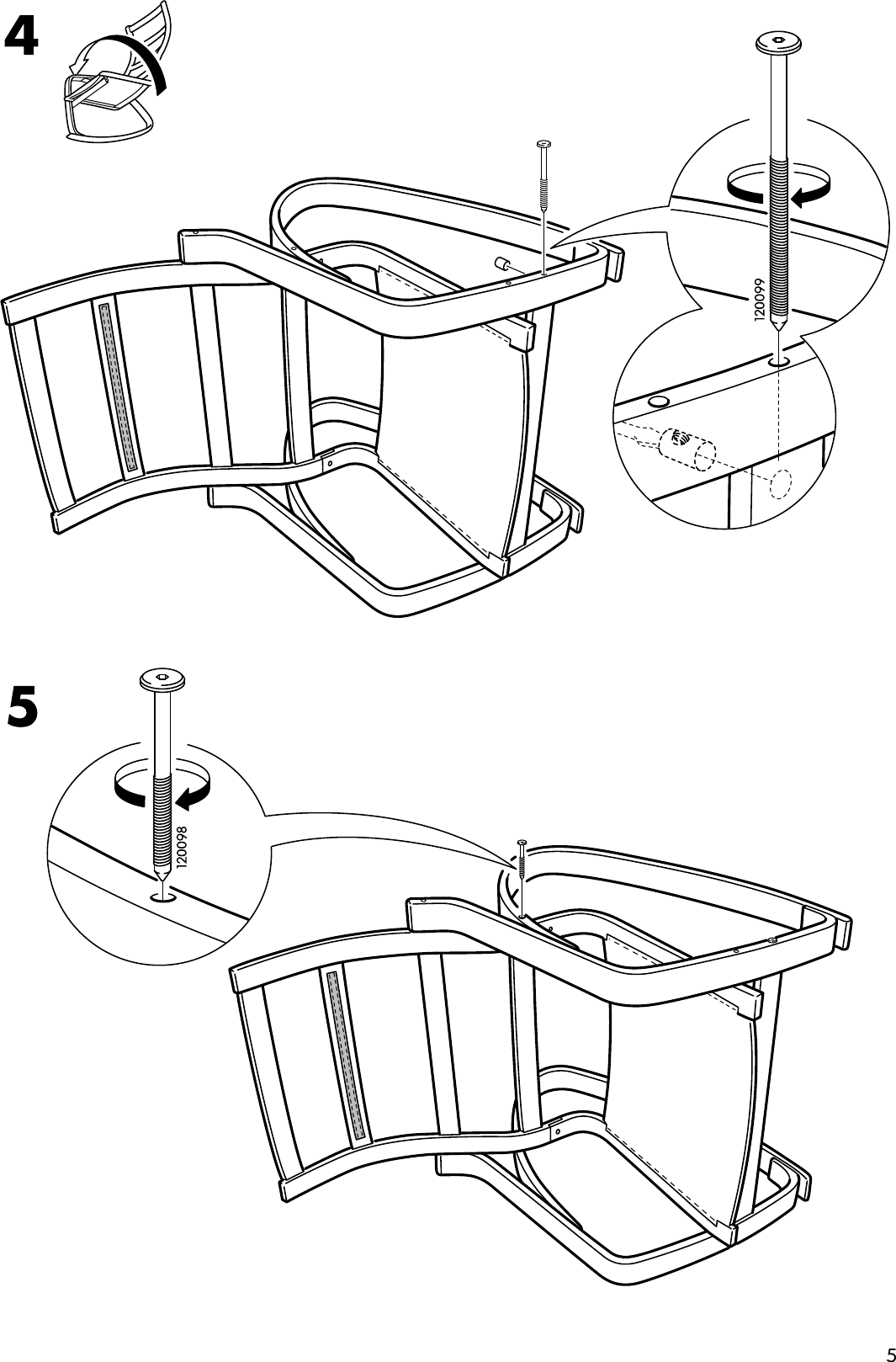Page 5 of 8 - Ikea Ikea-Poang-Rocking-Chair-Frame-Assembly-Instruction