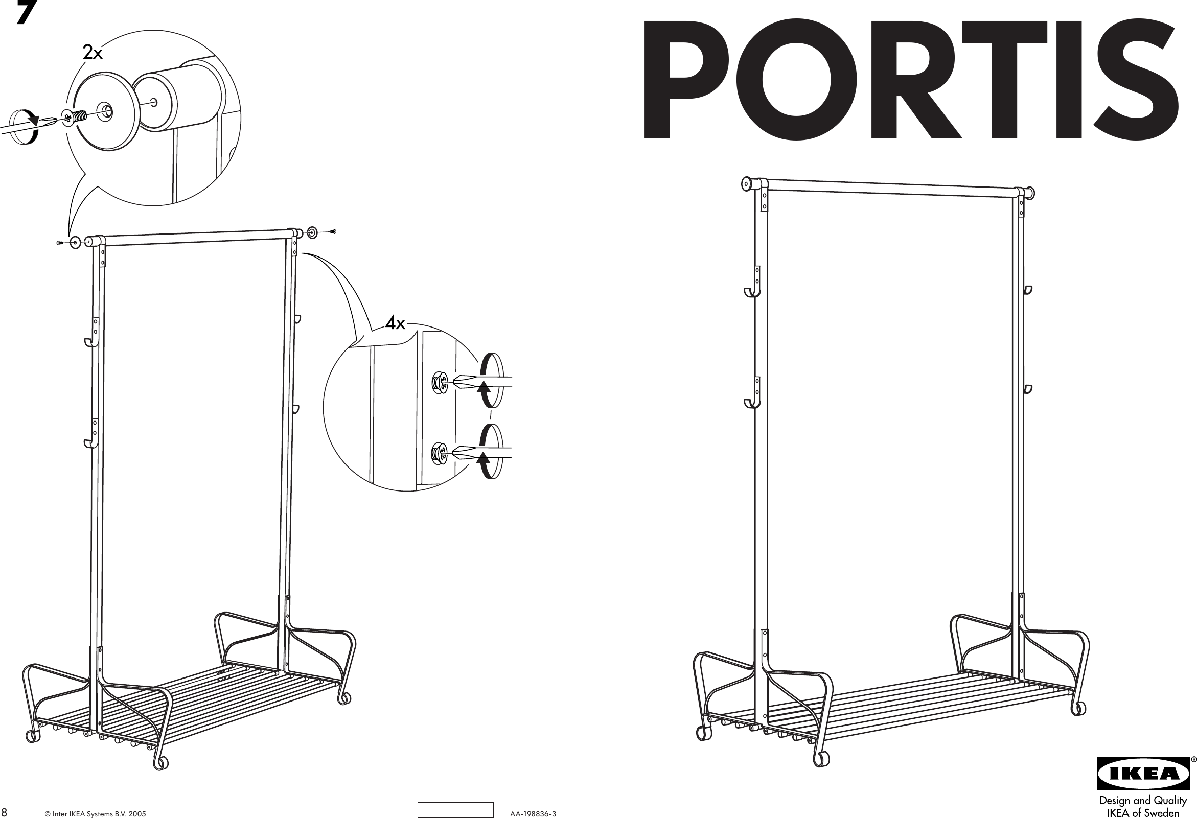 Page 1 of 4 - Ikea Ikea-Portis-Clothes-Rack-Assembly-Instruction