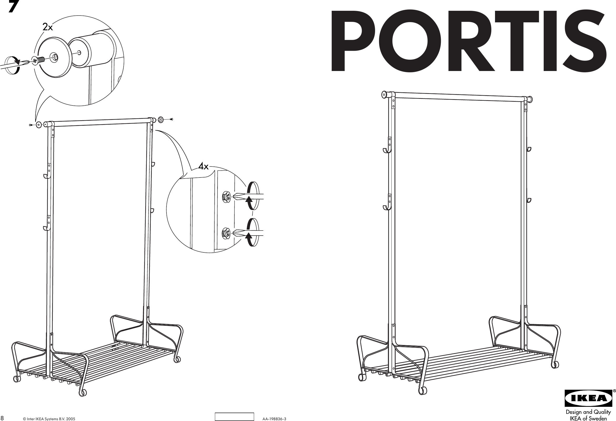 Вешалка напольная ikea Portis