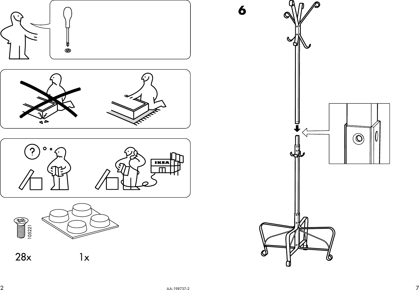 Page 2 of 4 - Ikea Ikea-Portis-Hat-Coat-Stand-75-1-4-Assembly-Instruction