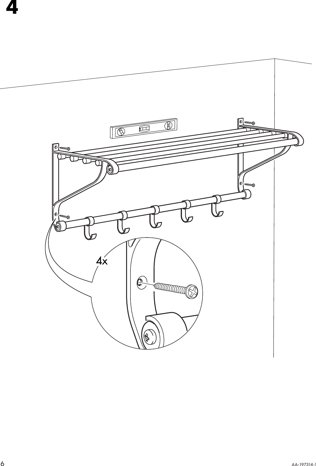 Page 6 of 8 - Ikea Ikea-Portis-Hat-Rack-35-3-8-Assembly-Instruction