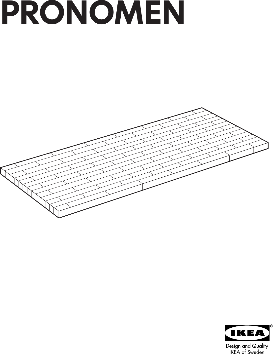 Page 1 of 8 - Ikea Ikea-Pronomen-Countertop-96-7-8X25-5-8-Assembly-Instruction