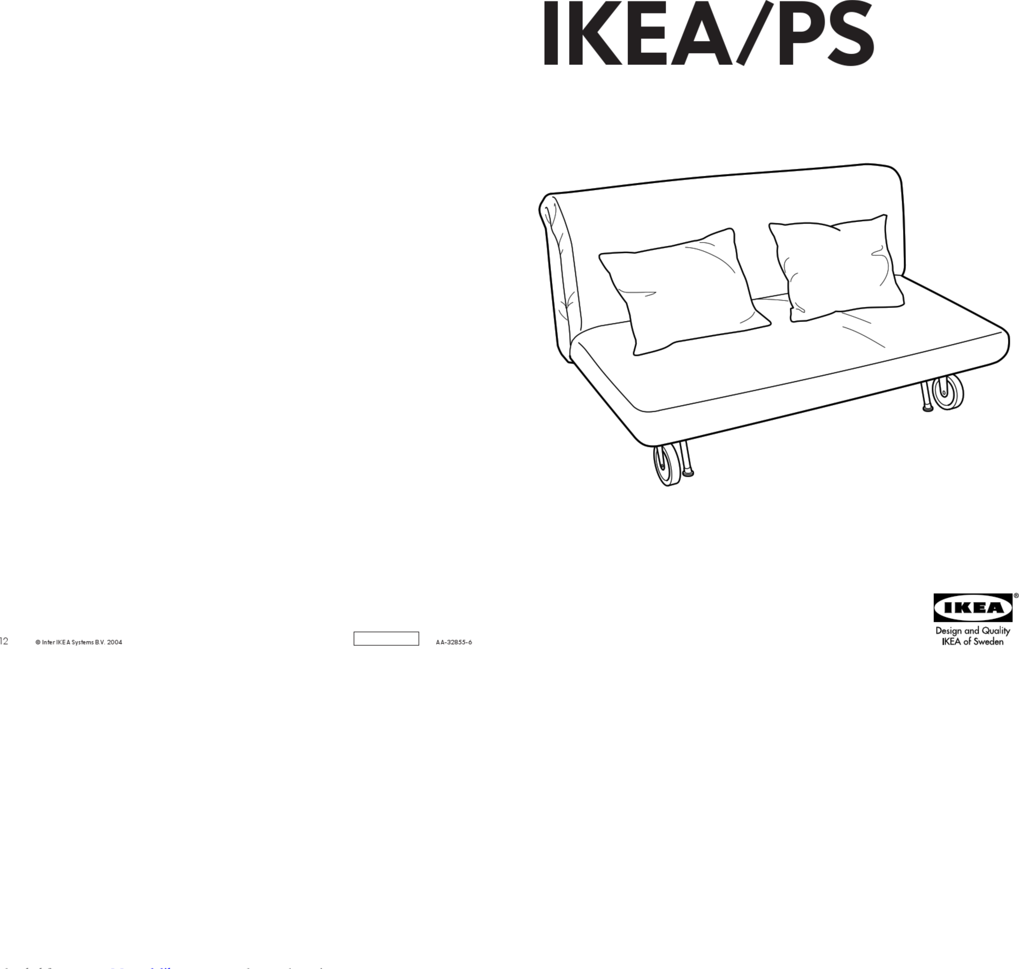 Page 1 of 6 - Ikea Ikea-Ps-Sofa-Bed-Frame-Instructions-Manual-1002790 User Manual