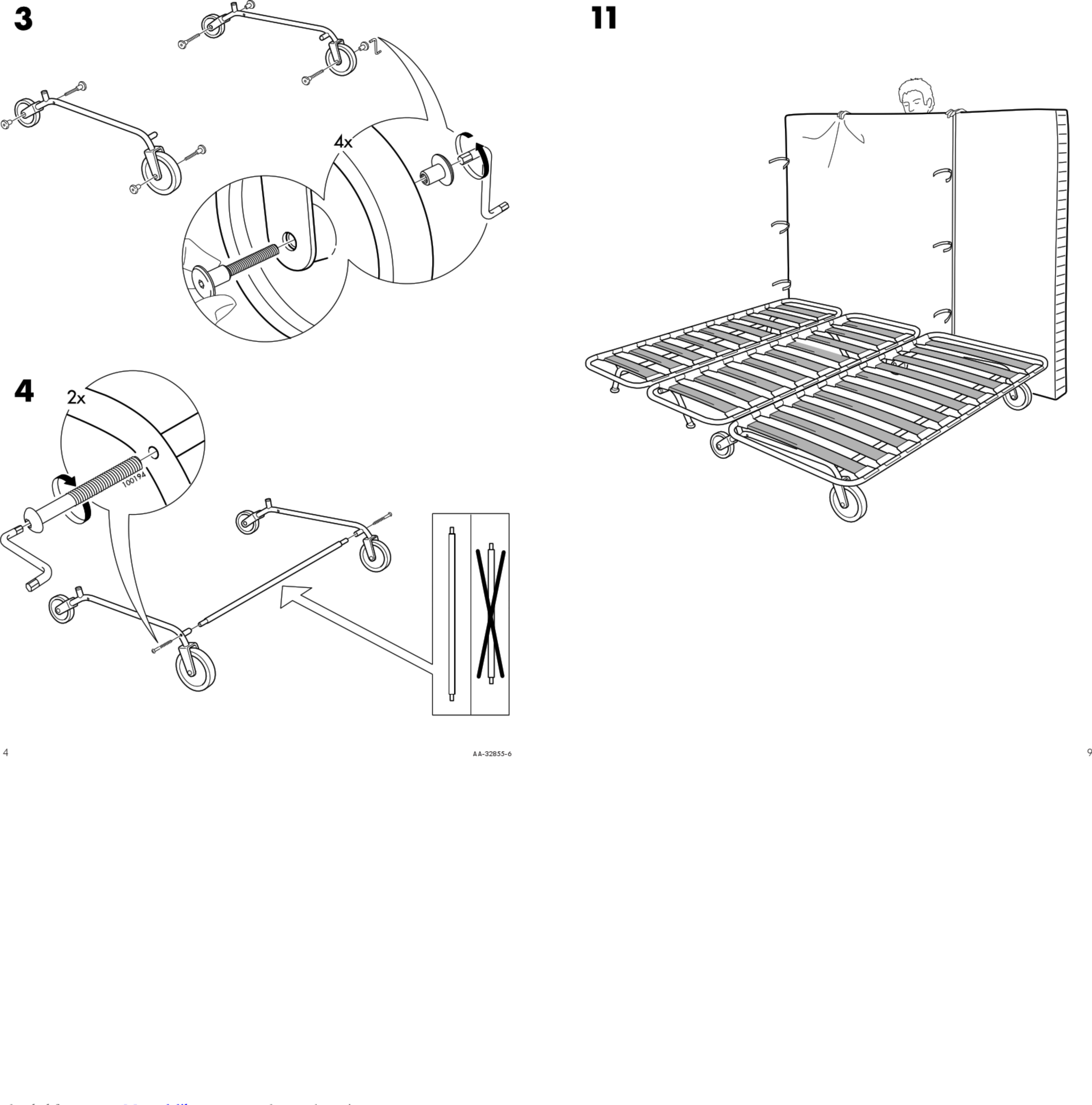 Page 4 of 6 - Ikea Ikea-Ps-Sofa-Bed-Frame-Instructions-Manual-1002790 User Manual