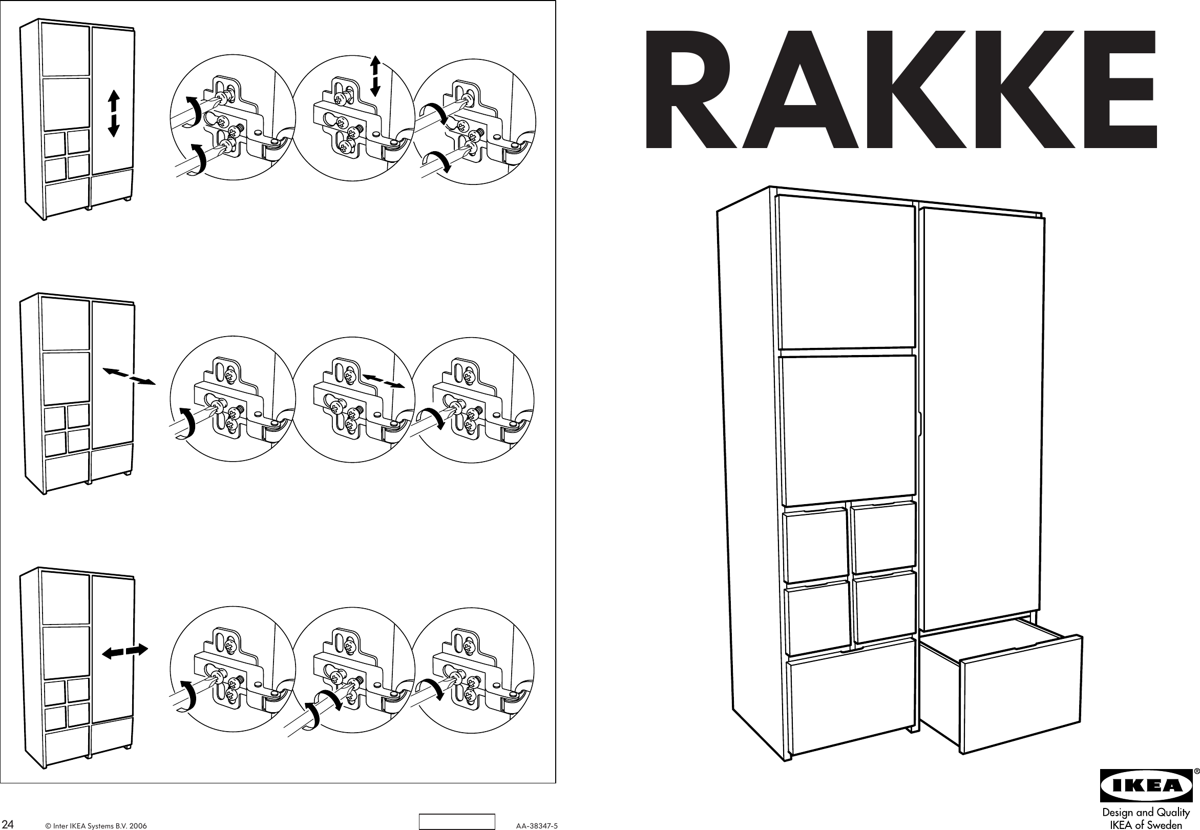 Page 1 of 12 - Ikea Ikea-Rakke-Wardrobe-43X79-Assembly-Instruction