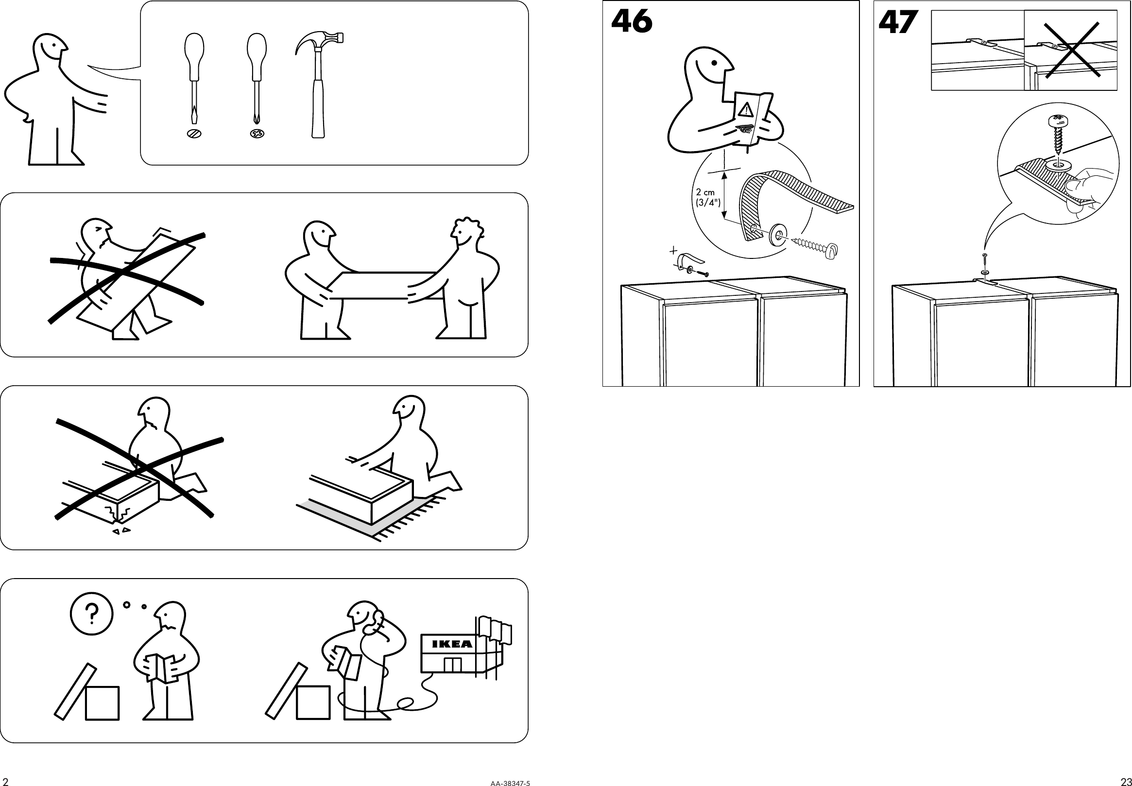 Page 2 of 12 - Ikea Ikea-Rakke-Wardrobe-43X79-Assembly-Instruction