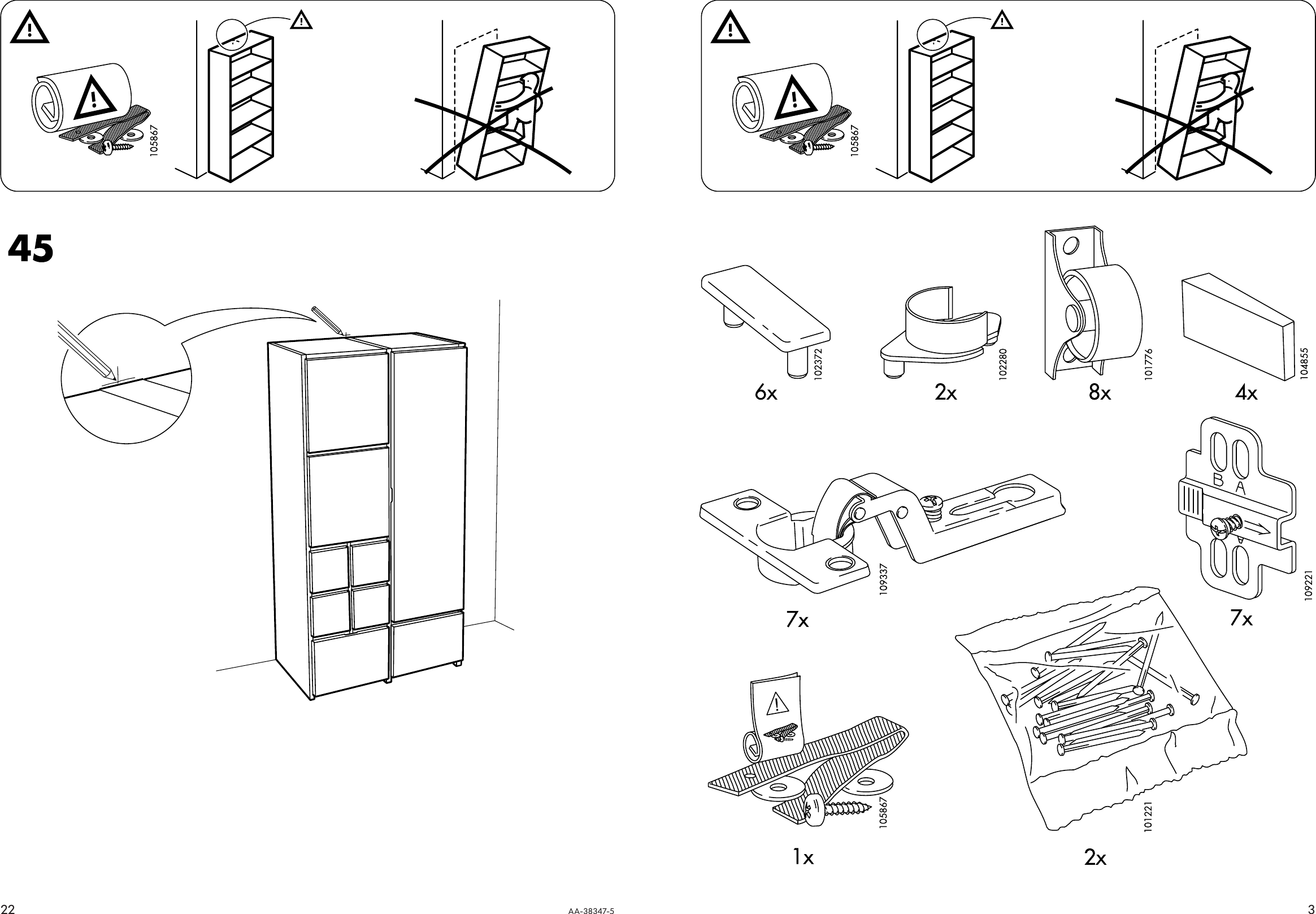Page 3 of 12 - Ikea Ikea-Rakke-Wardrobe-43X79-Assembly-Instruction