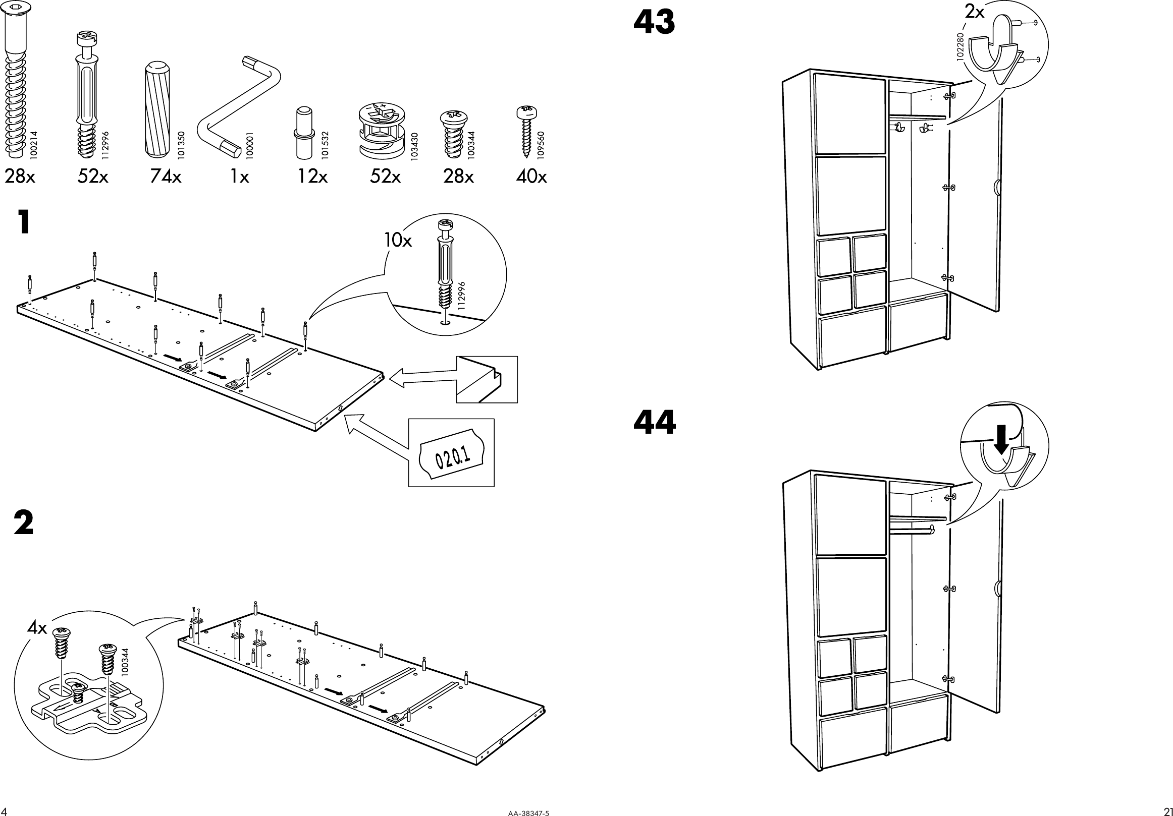 Page 4 of 12 - Ikea Ikea-Rakke-Wardrobe-43X79-Assembly-Instruction