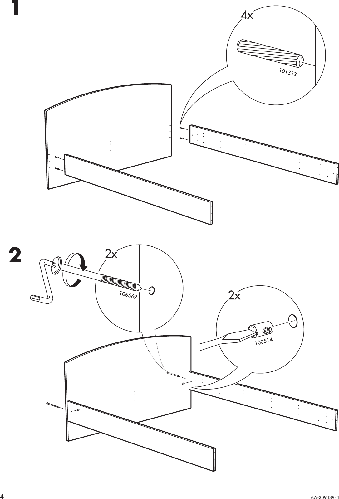 Page 4 of 12 - Ikea Ikea-Ramberg-Bed-Frame-Full-Double-Assembly-Instruction