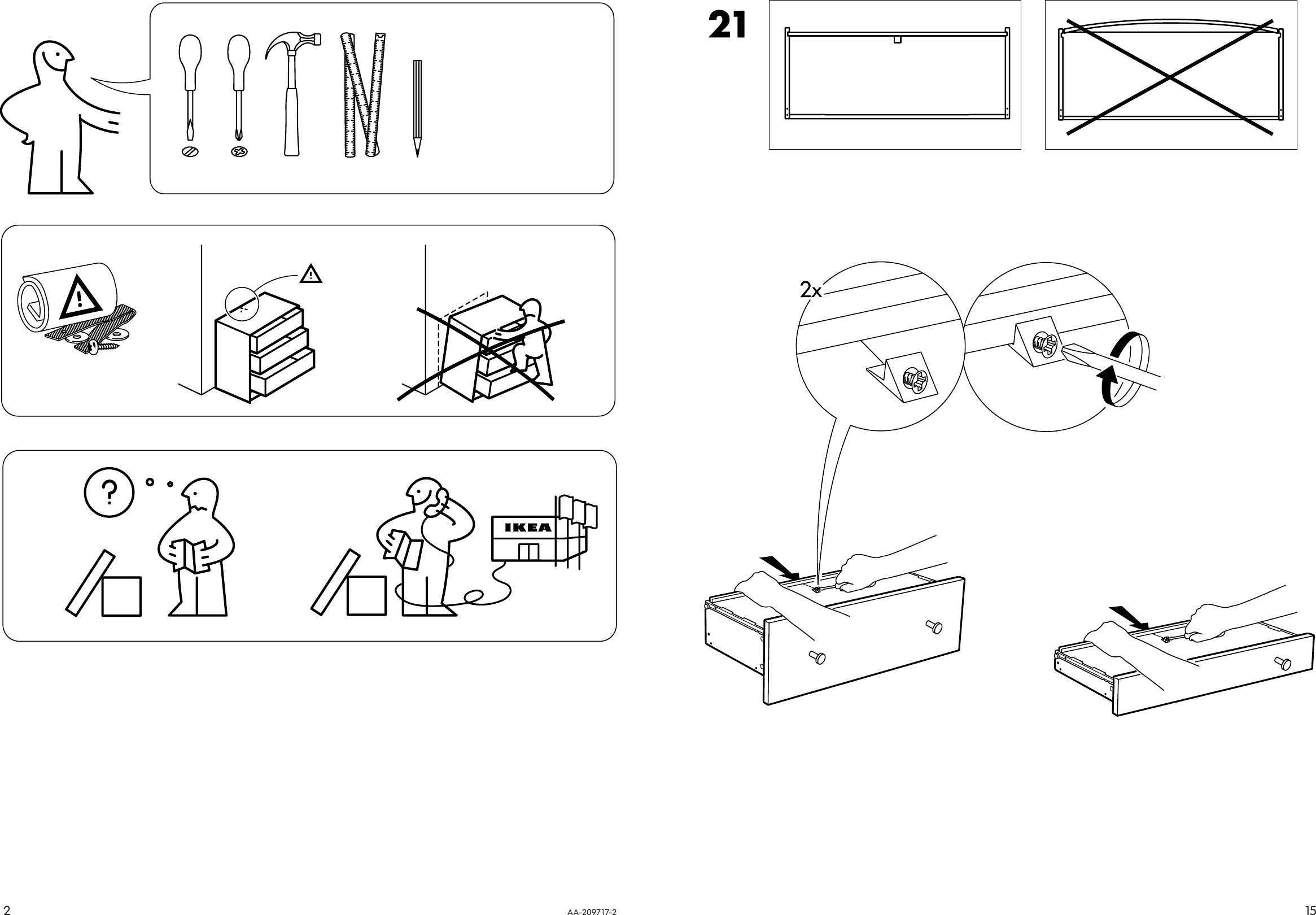 Page 2 of 8 - Ikea Ikea-Ramberg-Chest-W-3-Drawers-36X31-Assembly-Instruction