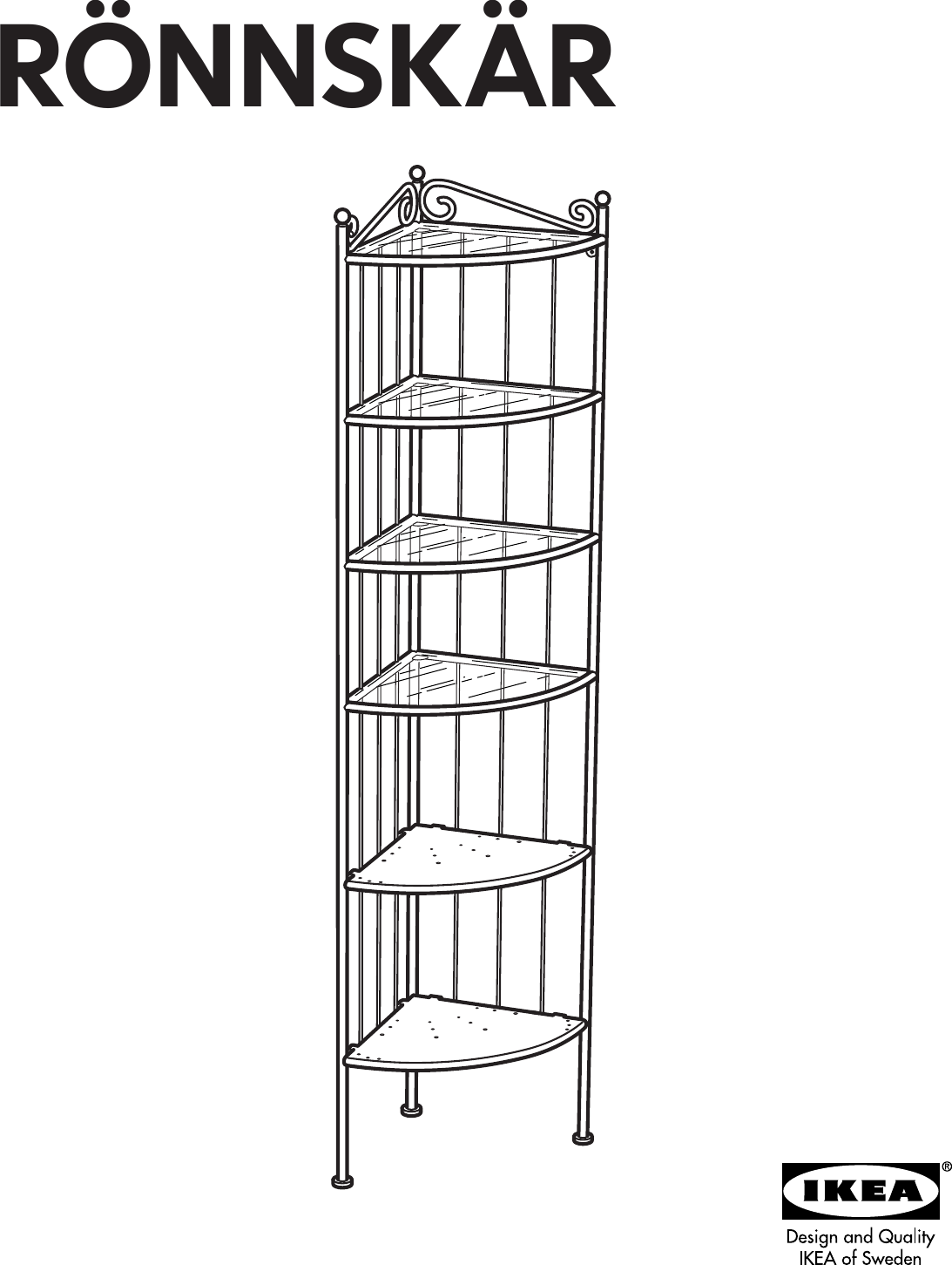 Ikea Rannskar Corner Shelf Unit Assembly Instruction