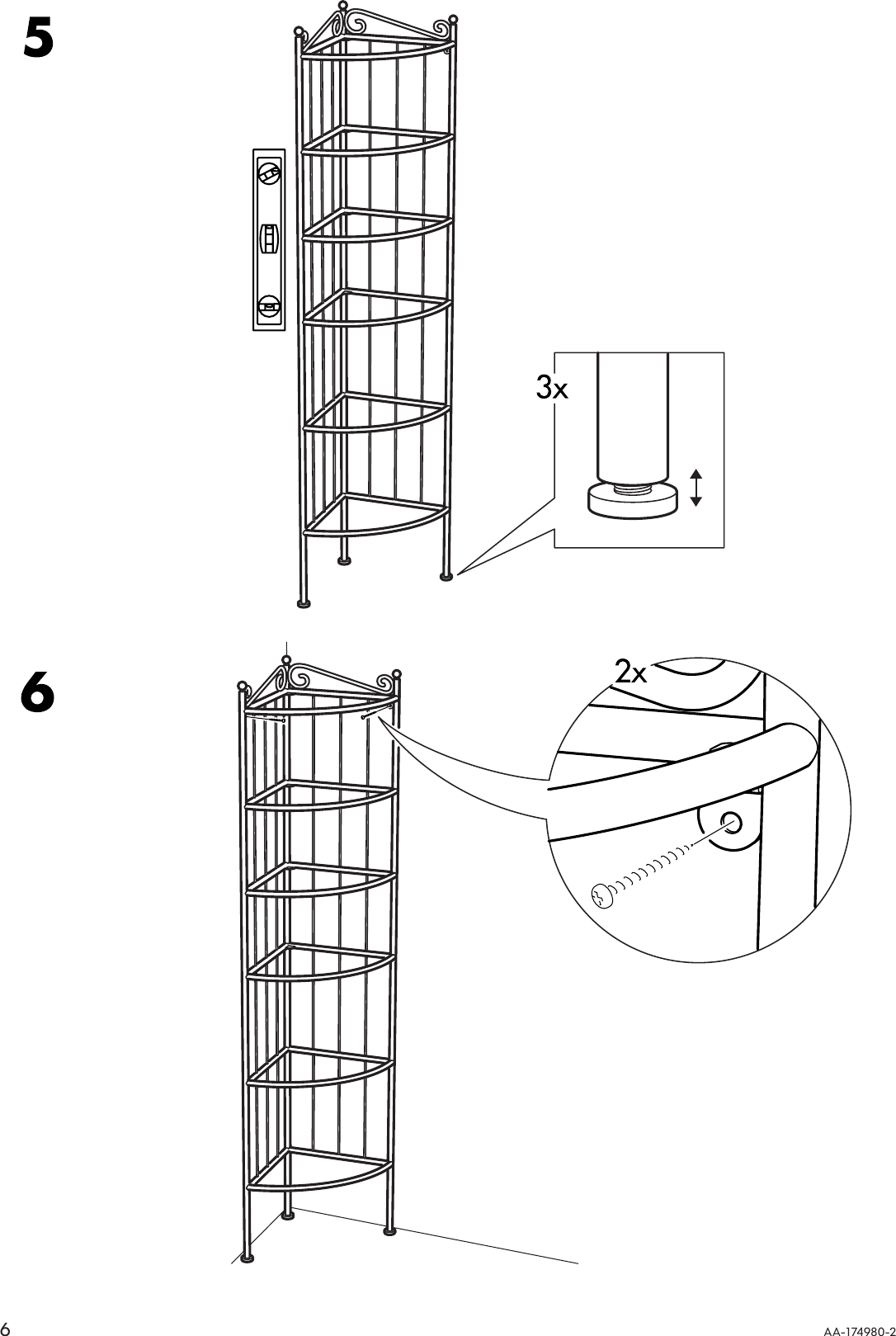 Page 6 of 8 - Ikea Ikea-Rannskar-Corner-Shelf-Unit-Assembly-Instruction