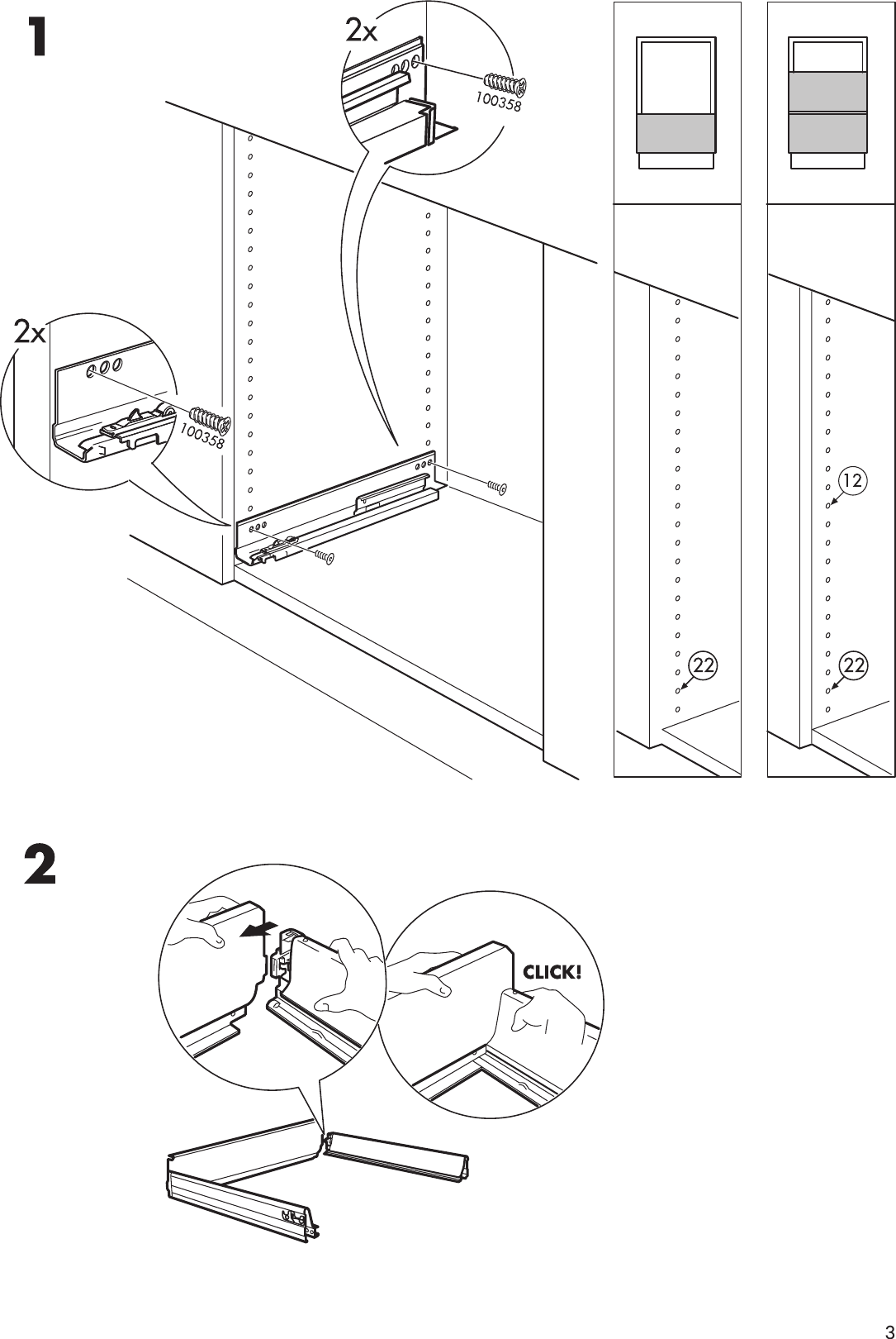 Page 3 of 8 - Ikea Ikea-Rationell-Deep-Full-Extend-Drw-Damper-24-Assembly-Instruction