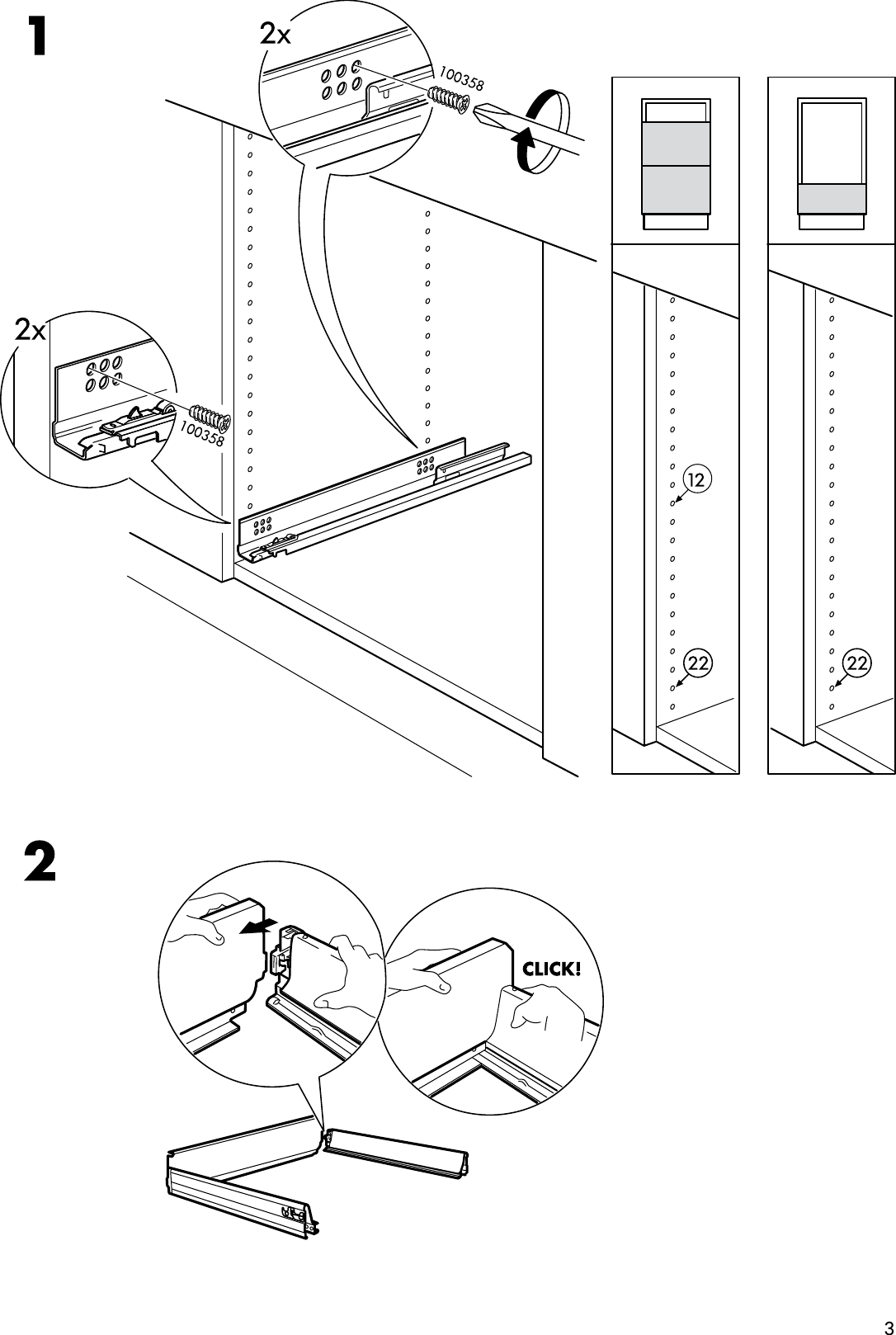 Page 3 of 8 - Ikea Ikea-Rationell-Deep-Full-Extending-Drawer-15-Assembly-Instruction