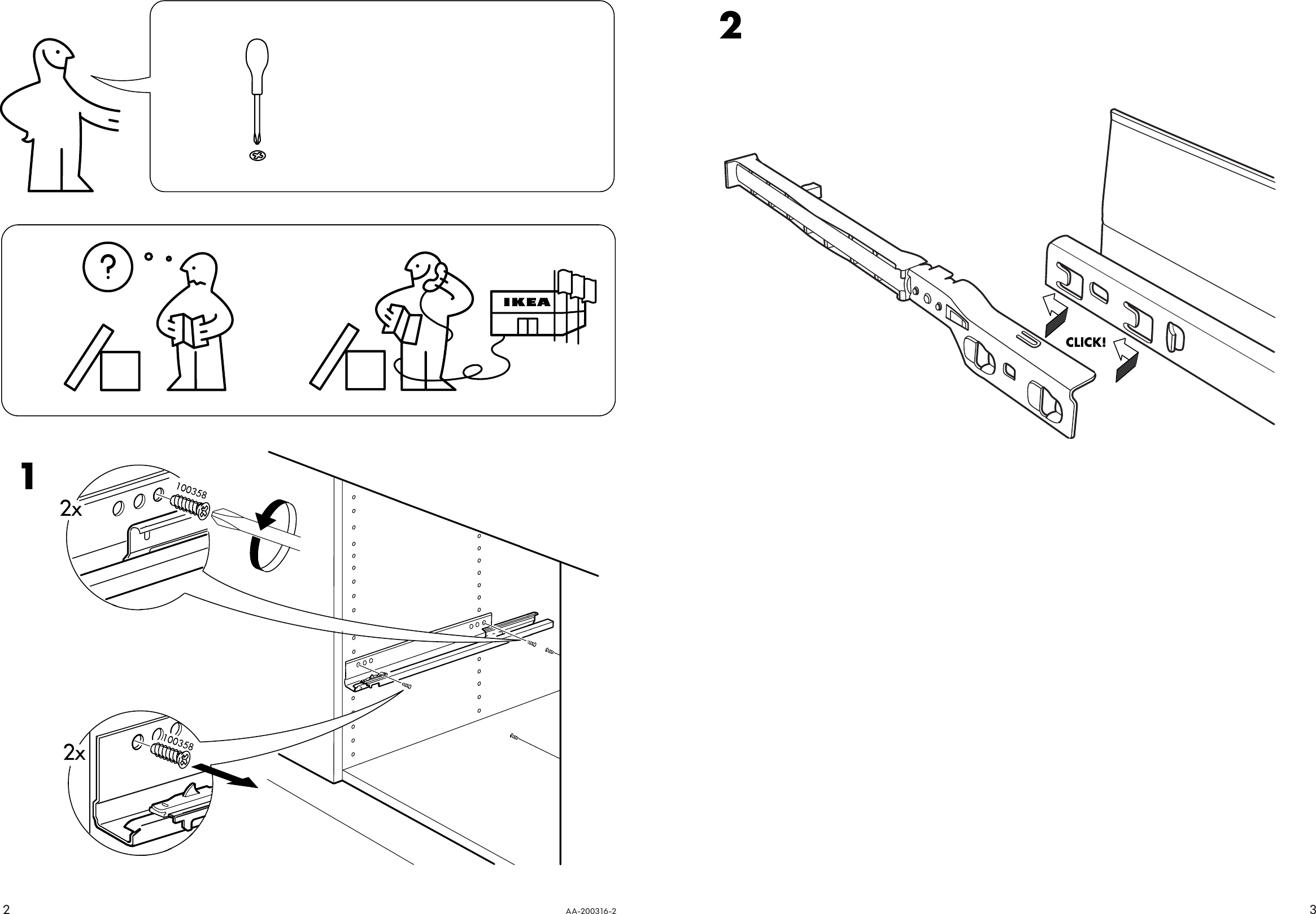 Page 2 of 2 - Ikea Ikea-Rationell-Drawer-Rail-2Pk-Assembly-Instruction