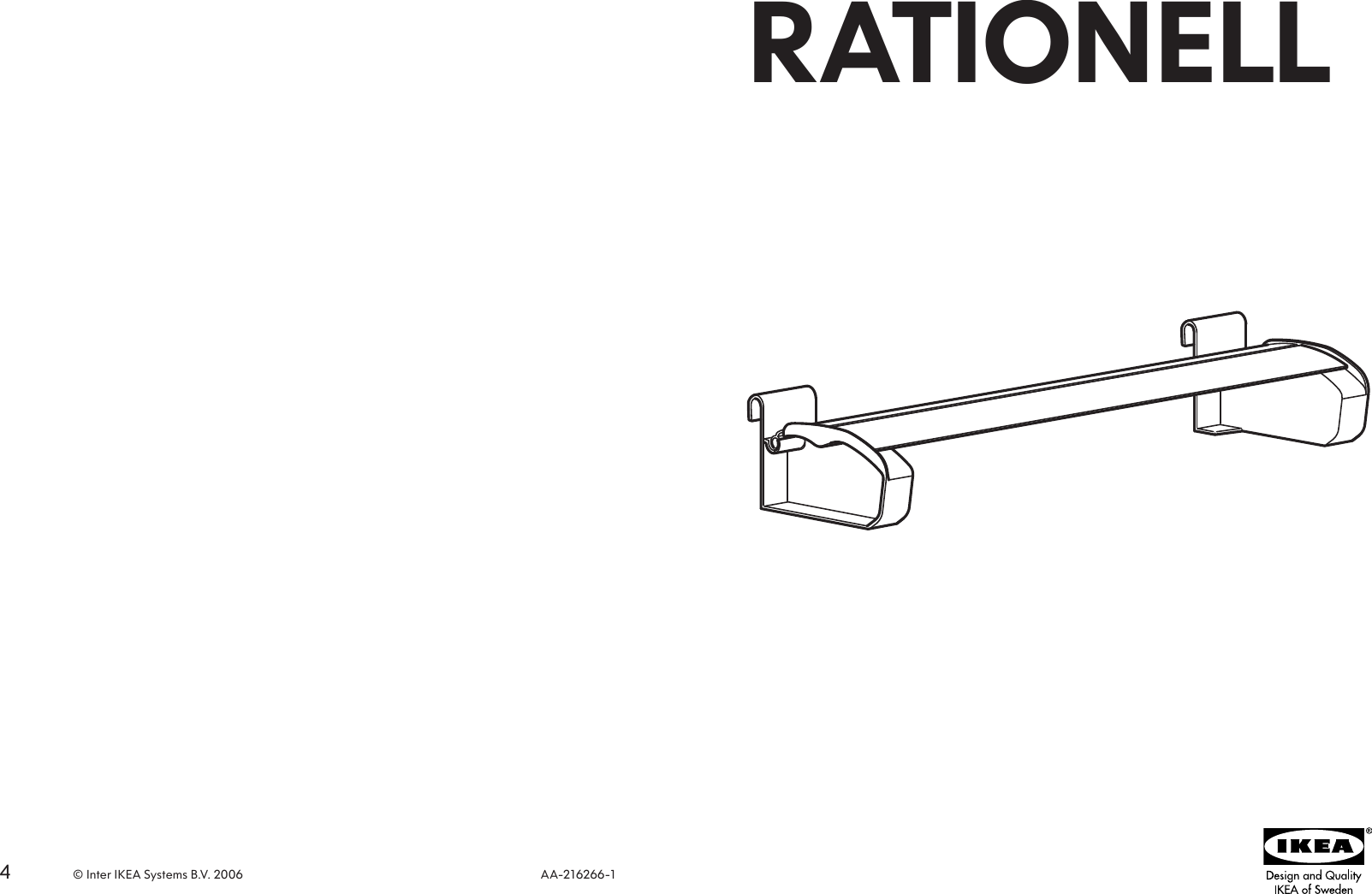 Page 1 of 2 - Ikea Ikea-Rationell-Foil-Roll-Holder-Assembly-Instruction