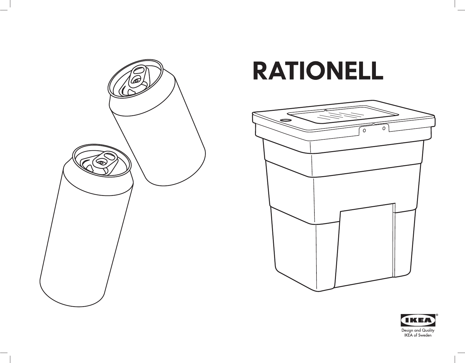 Page 1 of 2 - Ikea Ikea-Rationell-Wastebin-W-Lid-3-Gallon-Assembly-Instruction Rationell