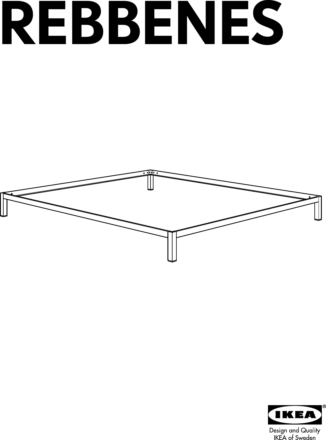 Ikea Rebbenes Bed Frame Queen Assembly Instruction