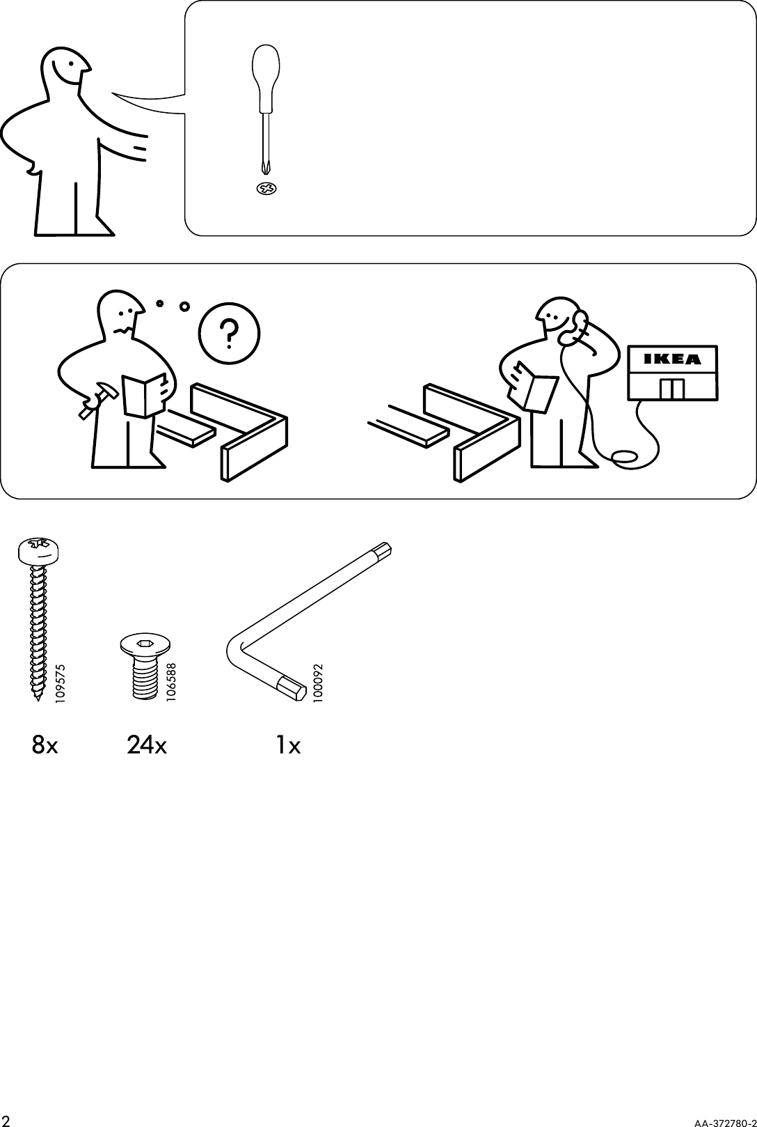 Page 2 of 8 - Ikea Ikea-Rebbenes-Bed-Frame-Queen-Assembly-Instruction