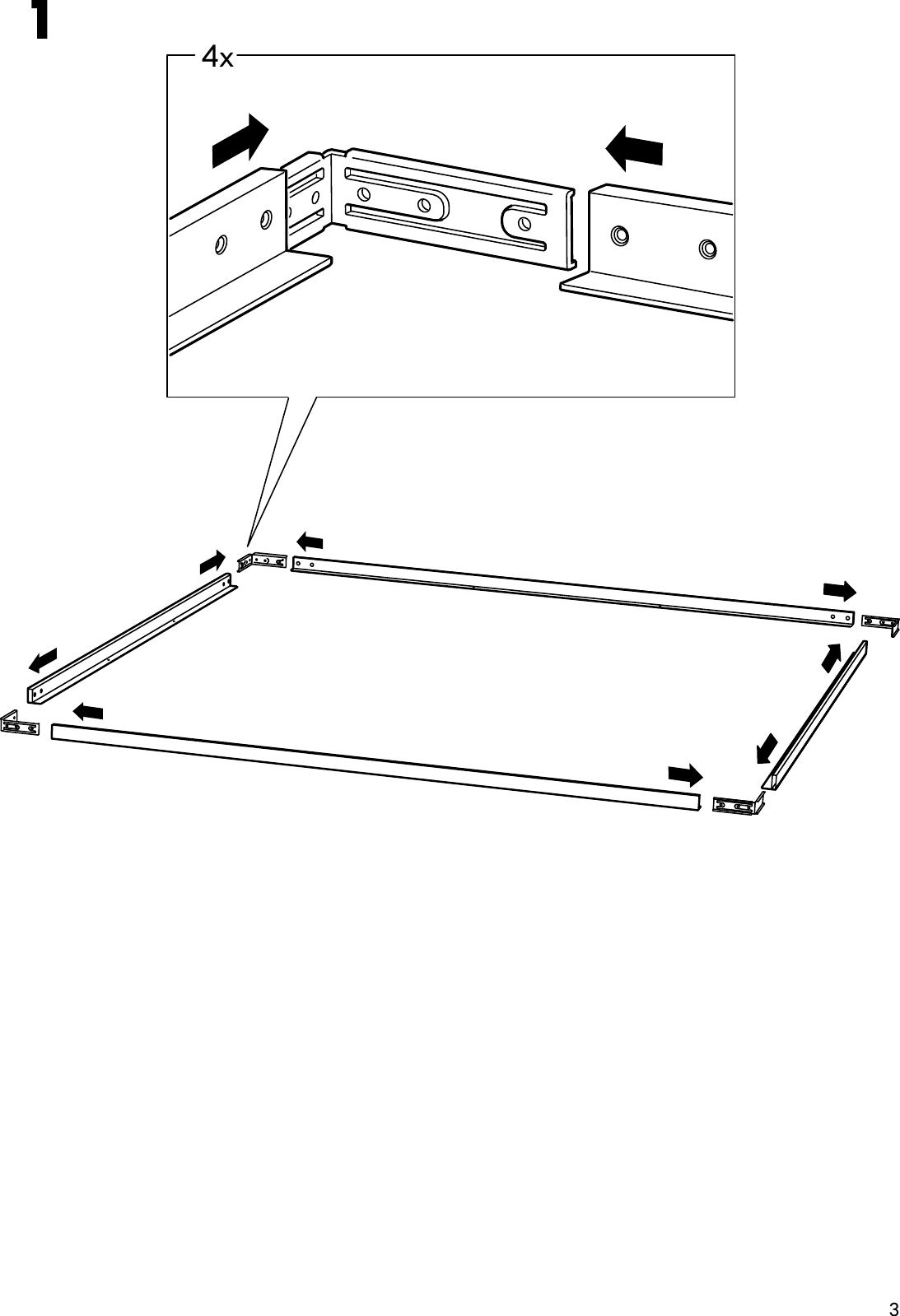 Page 3 of 8 - Ikea Ikea-Rebbenes-Bed-Frame-Queen-Assembly-Instruction