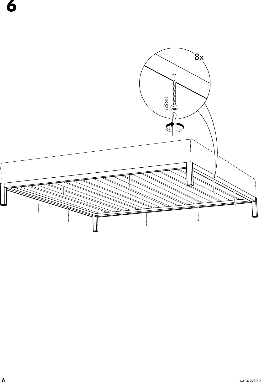 Page 6 of 8 - Ikea Ikea-Rebbenes-Bed-Frame-Queen-Assembly-Instruction