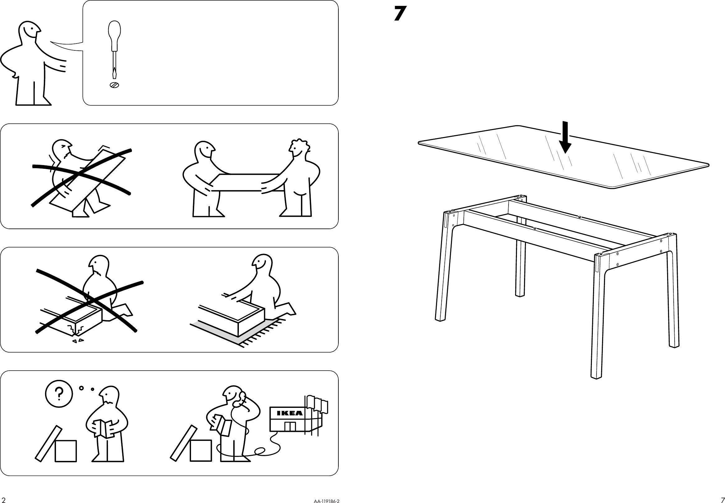Page 2 of 4 - Ikea Ikea-Rosfors-Dining-Table-63X35-Assembly-Instruction