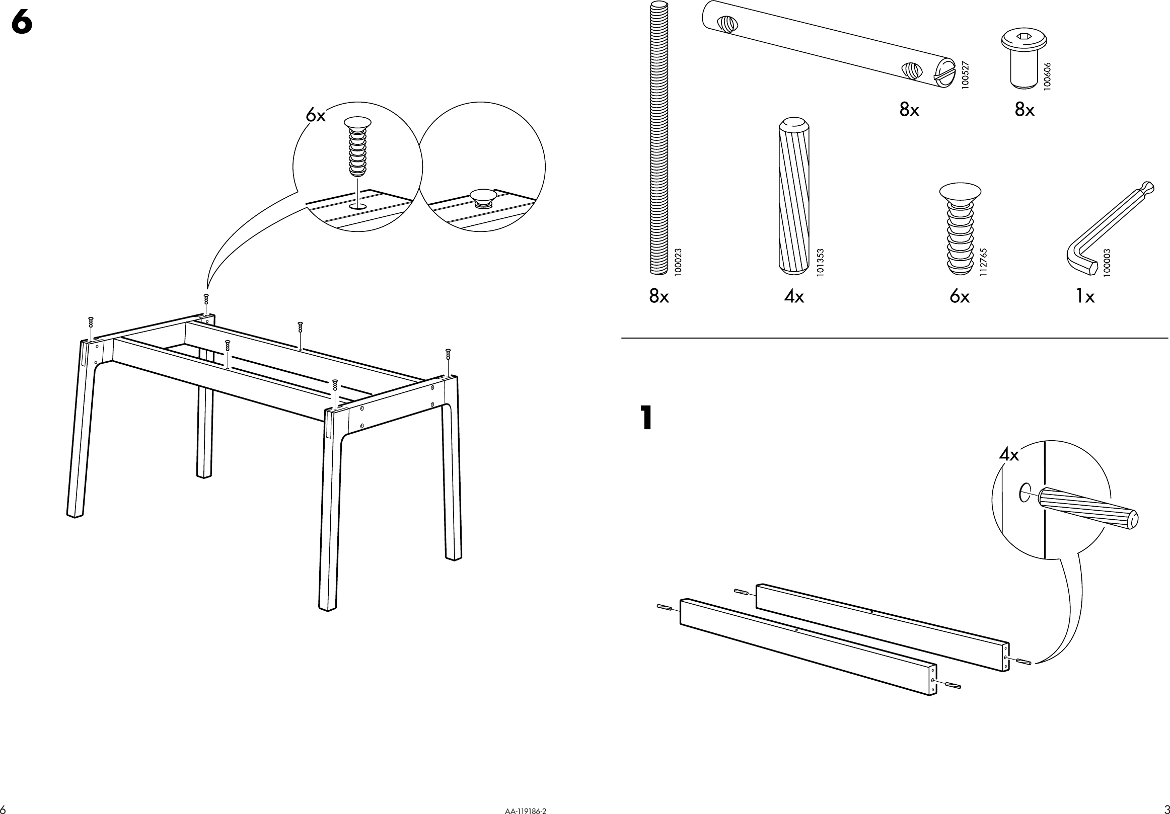 Page 3 of 4 - Ikea Ikea-Rosfors-Dining-Table-63X35-Assembly-Instruction