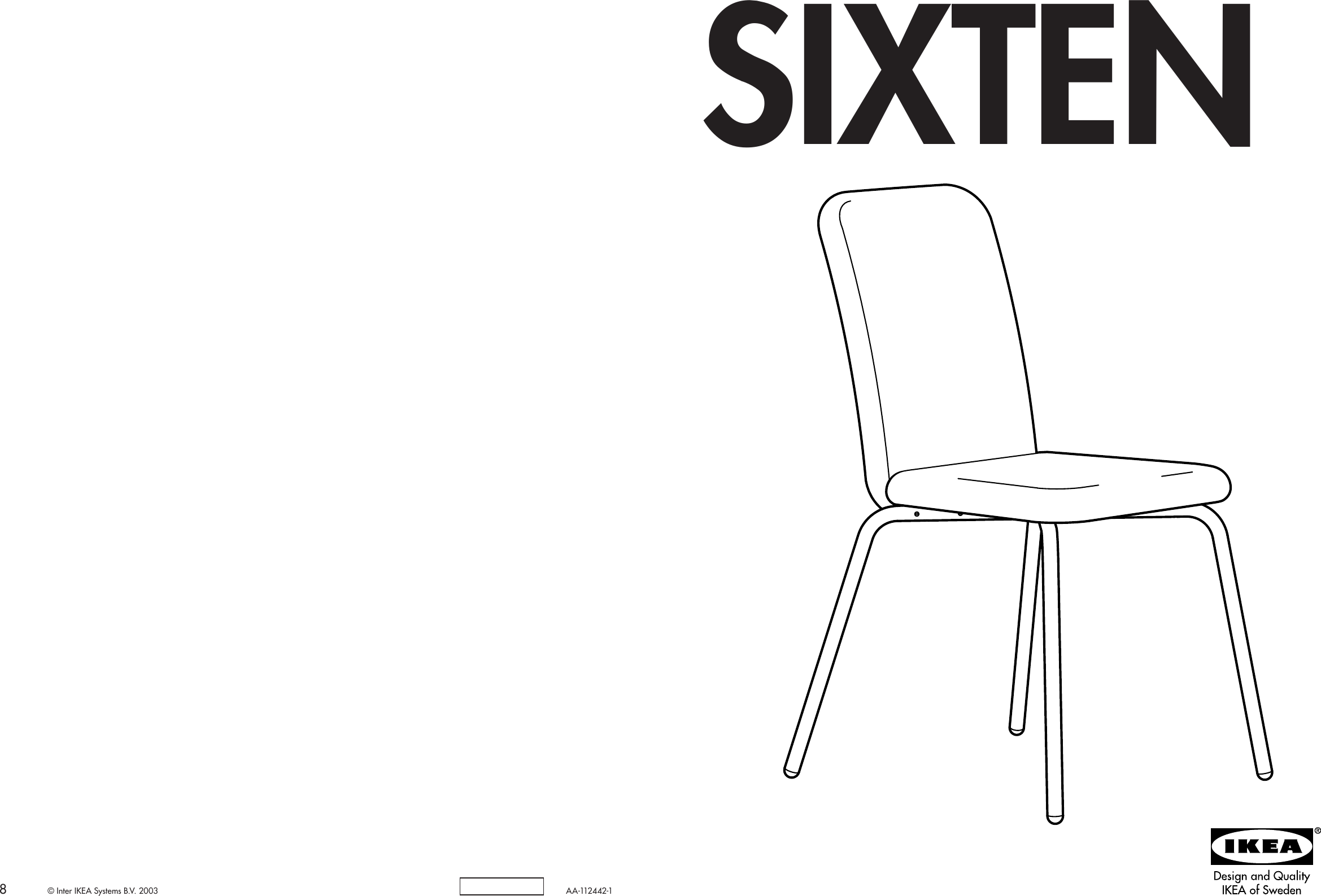Page 1 of 4 - Ikea Ikea-Sixten-Chair-Assembly-Instruction