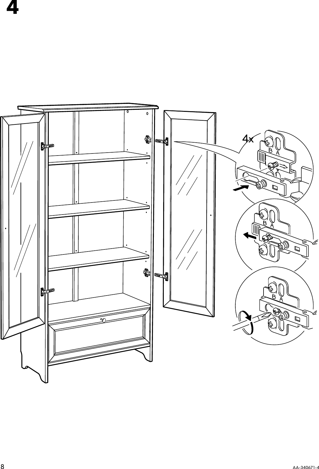 Page 8 of 12 - Ikea Ikea-Smaldal-Glass-Doors-2-Pk-Assembly-Instruction