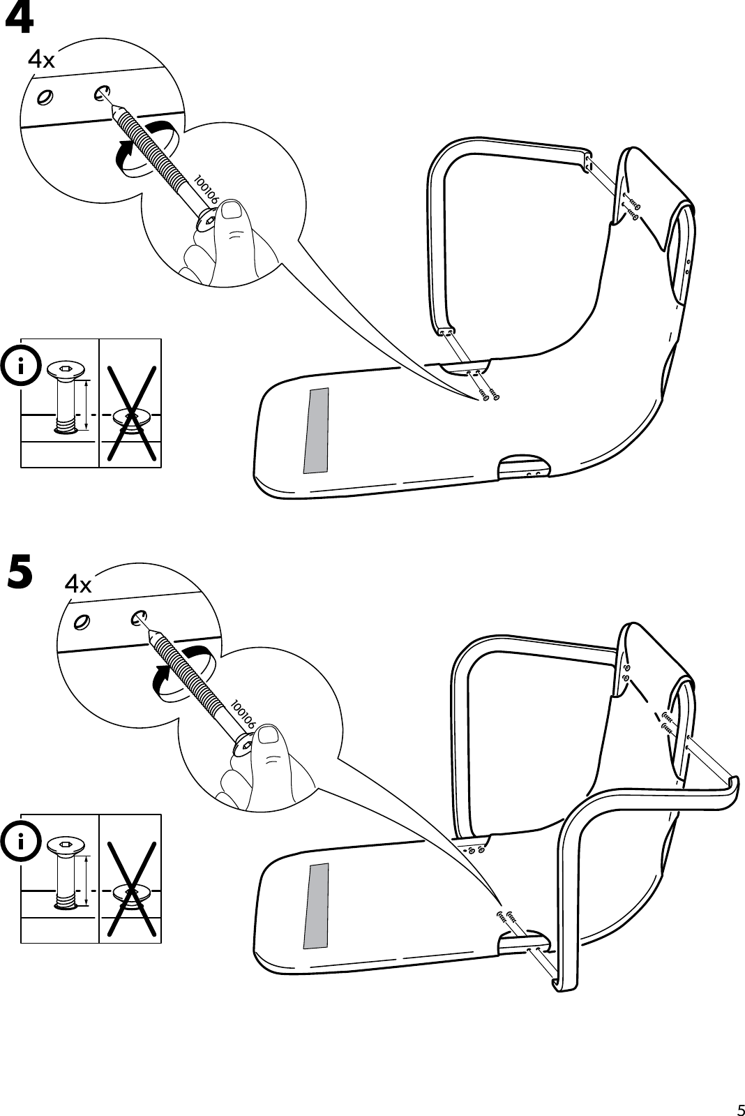 Page 5 of 8 - Ikea Ikea-Smedsta-Swivel-Chair-Frame-Assembly-Instruction