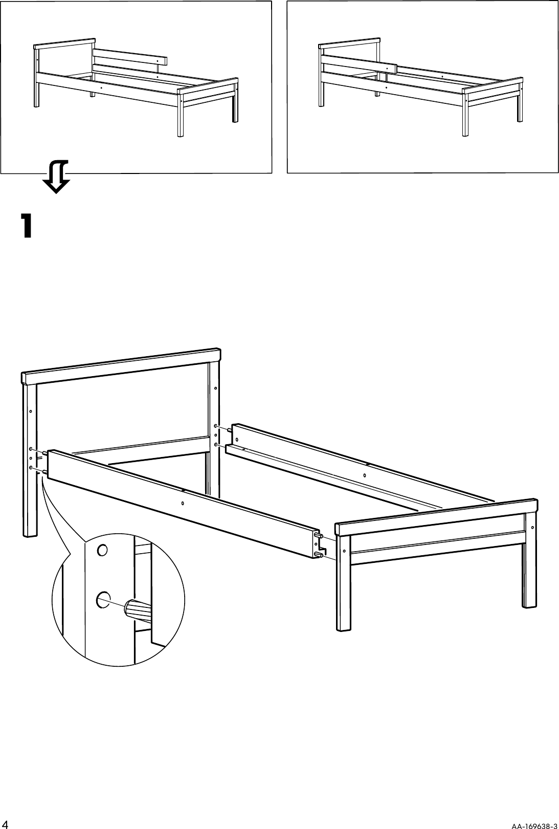 Page 4 of 8 - Ikea Ikea-Sniglar-Bed-Frame-W-Guide-Rail-Assembly-Instruction