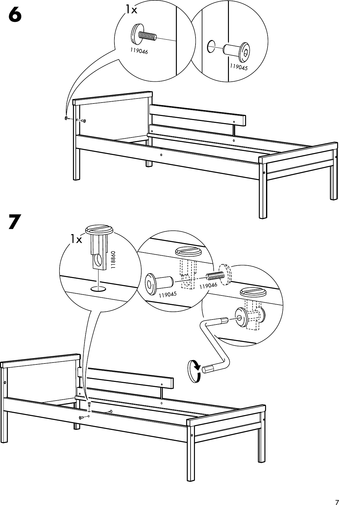 Page 7 of 8 - Ikea Ikea-Sniglar-Bed-Frame-W-Guide-Rail-Assembly-Instruction