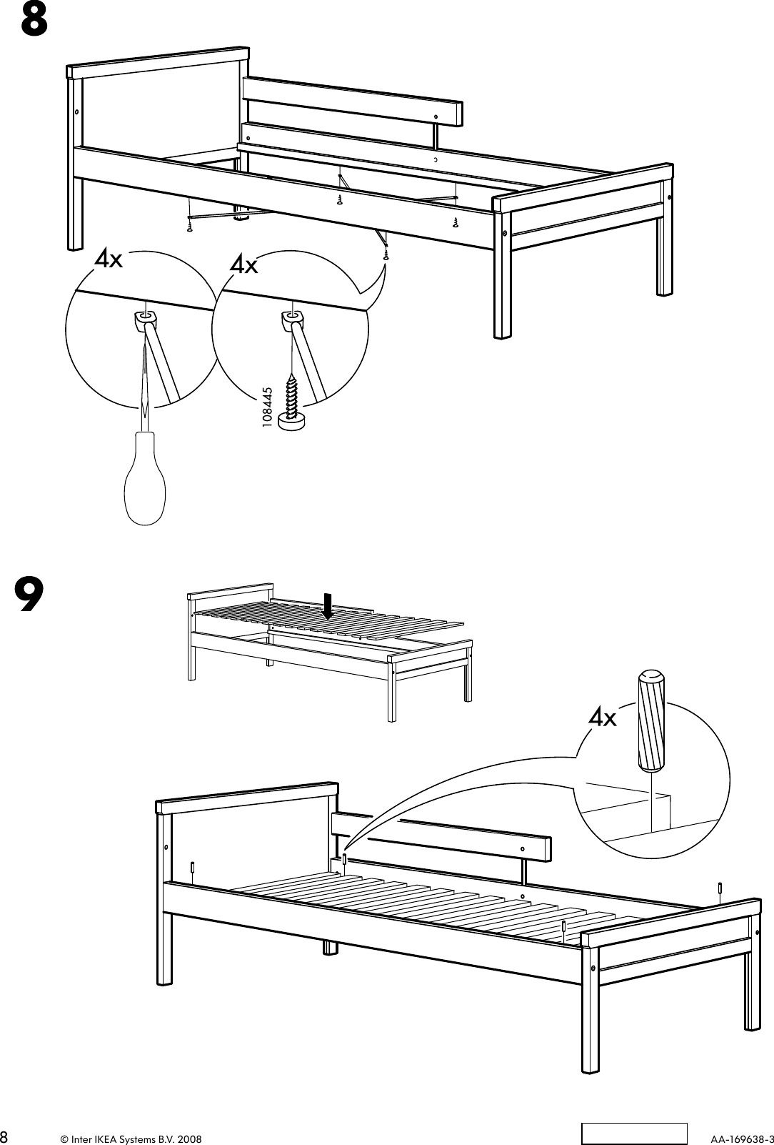 Page 8 of 8 - Ikea Ikea-Sniglar-Bed-Frame-W-Guide-Rail-Assembly-Instruction