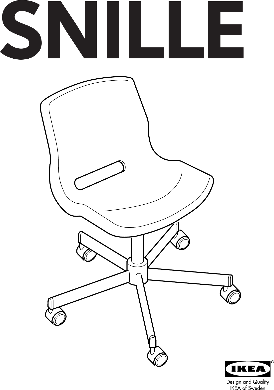 Page 1 of 8 - Ikea Ikea-Snille-Swivel-Chair-Frame-Assembly-Instruction