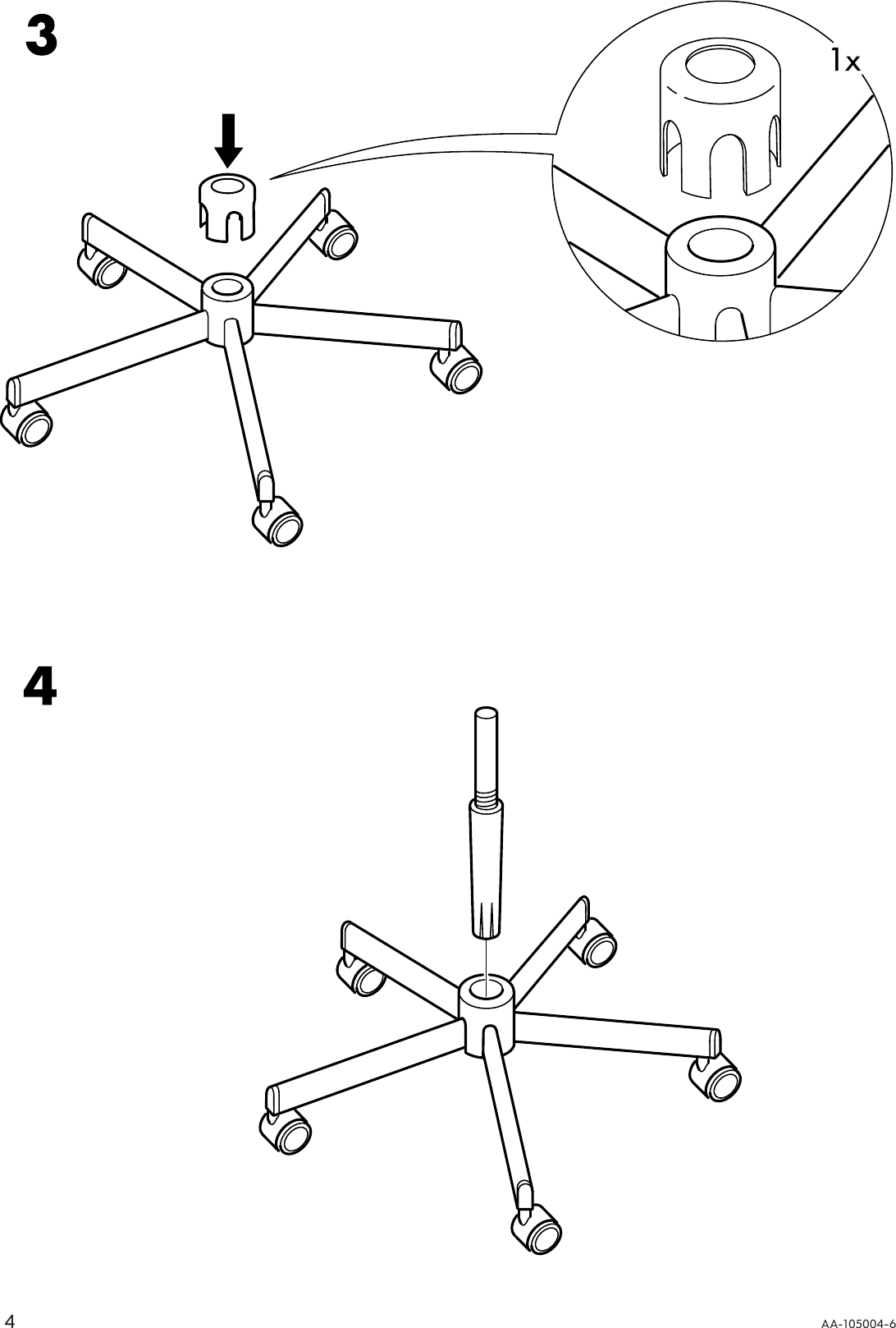Page 4 of 8 - Ikea Ikea-Snille-Swivel-Chair-Frame-Assembly-Instruction
