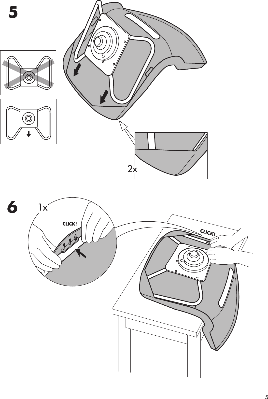 Page 5 of 8 - Ikea Ikea-Snille-Swivel-Chair-Frame-Assembly-Instruction