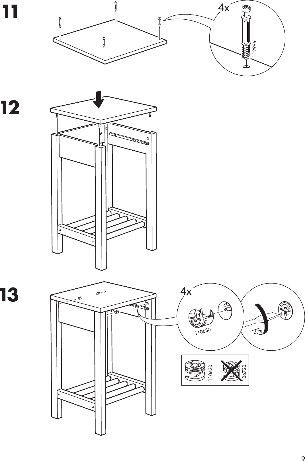 Page 9 of 12 - Ikea Ikea-Sorum-Bedside-Table-16X15-Assembly-Instruction