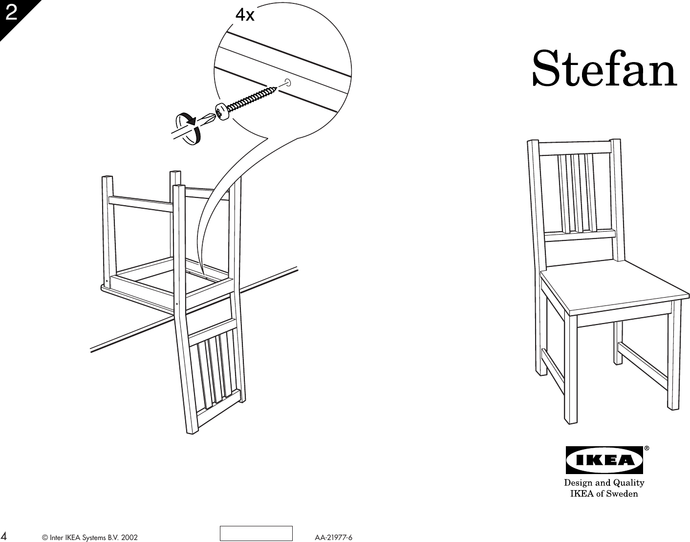 Page 1 of 2 - Ikea Ikea-Stefan-Chair-Assembly-Instruction