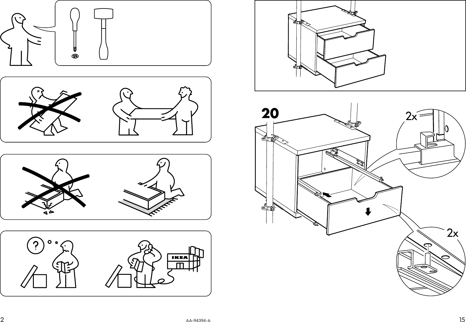 Page 2 of 8 - Ikea Ikea-Stolmen-Chest-W-2Drawers-22X20-Assembly-Instruction